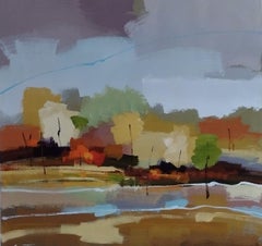 Fondement de collection I - Paysage original en acrylique sur papier