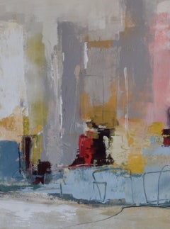 Metro Life - Abstract Expressionist Cityscape - Original Acrylic on Paper 2022