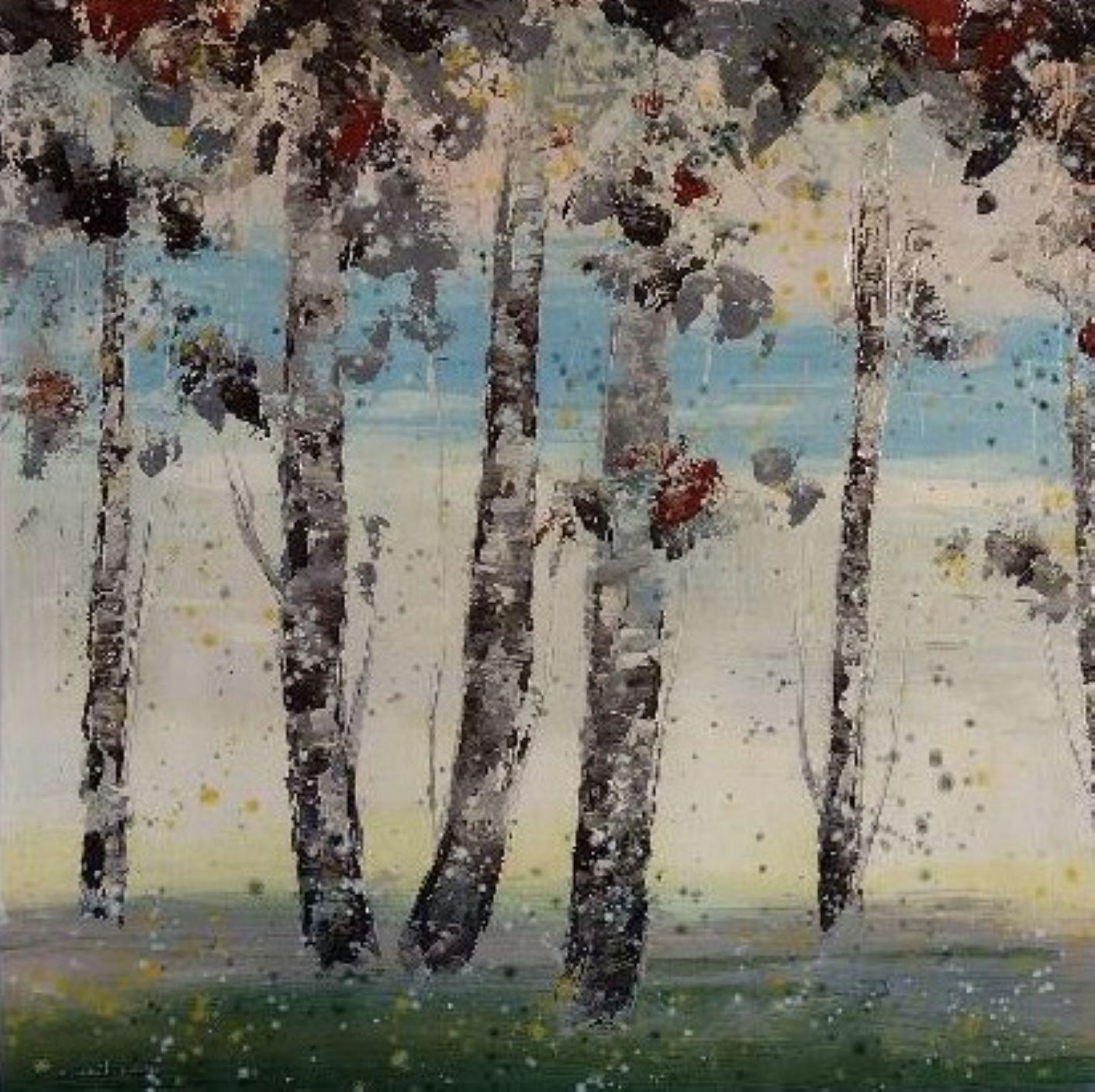 Cecil K.  Landscape Painting - Woodlands - Original Acrylic on Paper of Trees