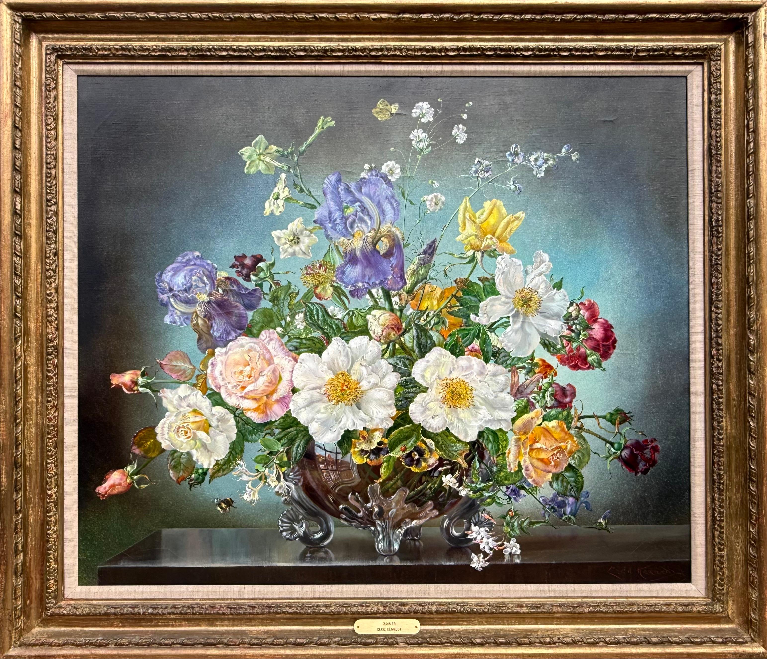 Cecil Kennedy Still-Life Painting - Summer Oil Painting on Canvas, Framed, Signed, Mid-20th Century