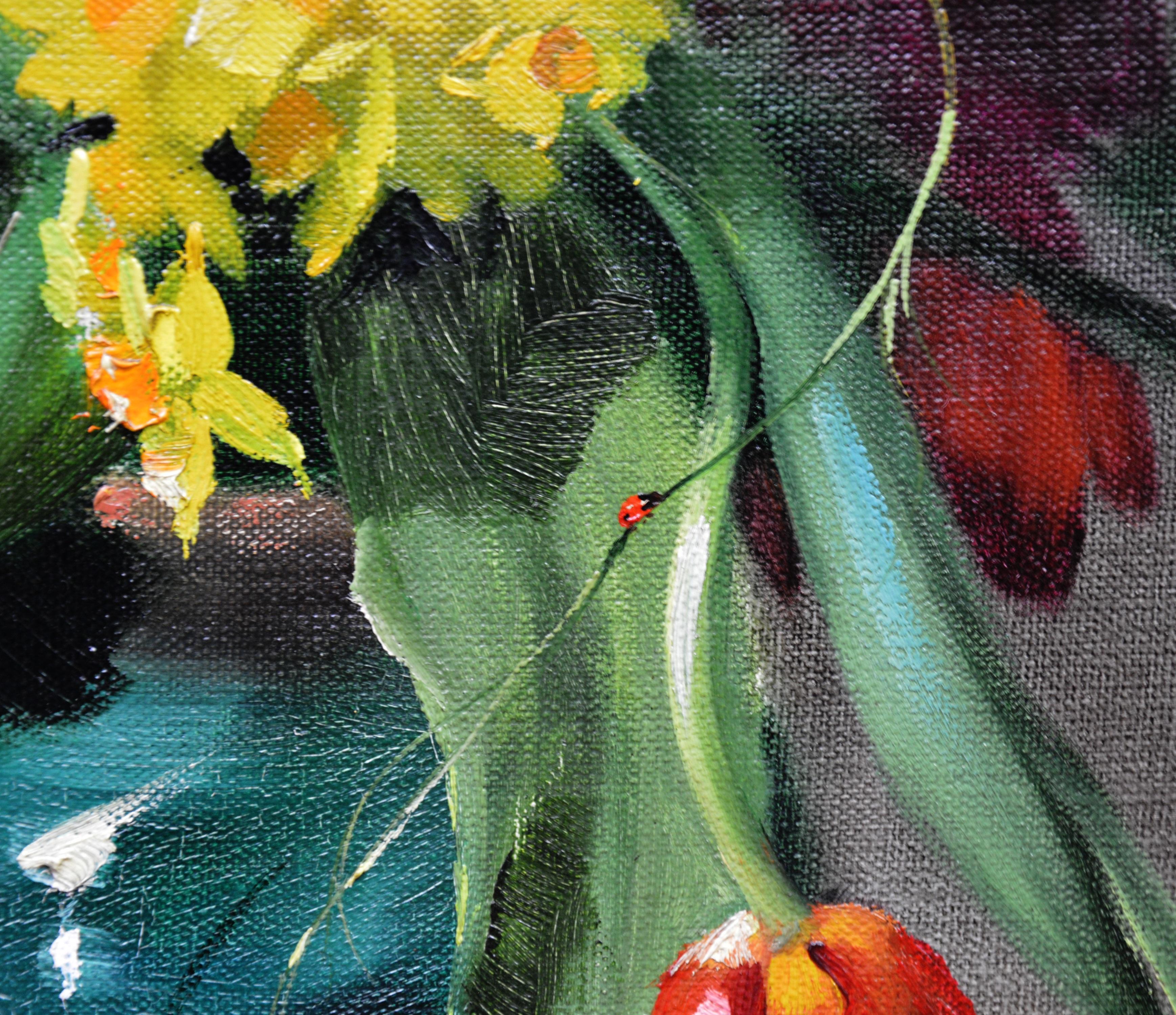 Tulips & Daffodils - Floral Still Life Oil Painting of Spring Flowers 1