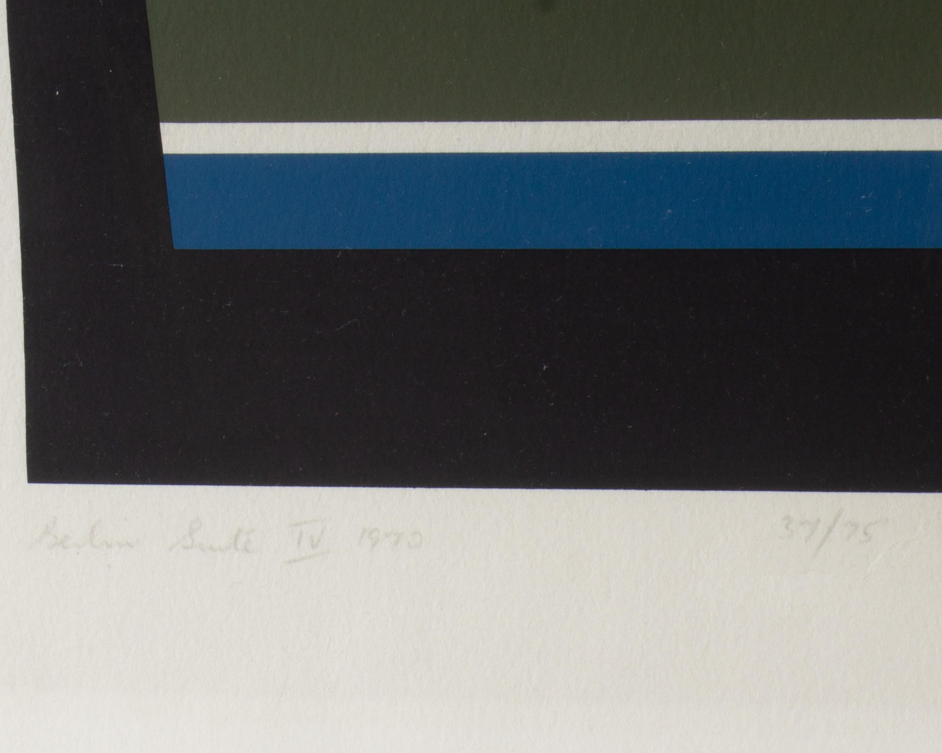 Cecil King Signed 1970 “Berlin Suite IV” Minimalist Serigraph Print In Good Condition For Sale In Indianapolis, IN