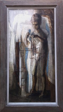 "Contruction Number 2"  Texas Mid Century painting. 1955