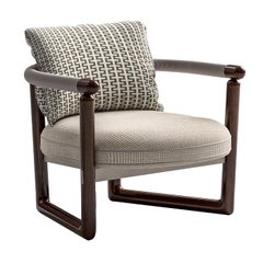 Fauteuil d'extérieur Cecil en bois d'acajou