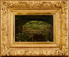 Cecil Round, A Peep through The Boathouse, East Bilney Hall, Signed and Dated.