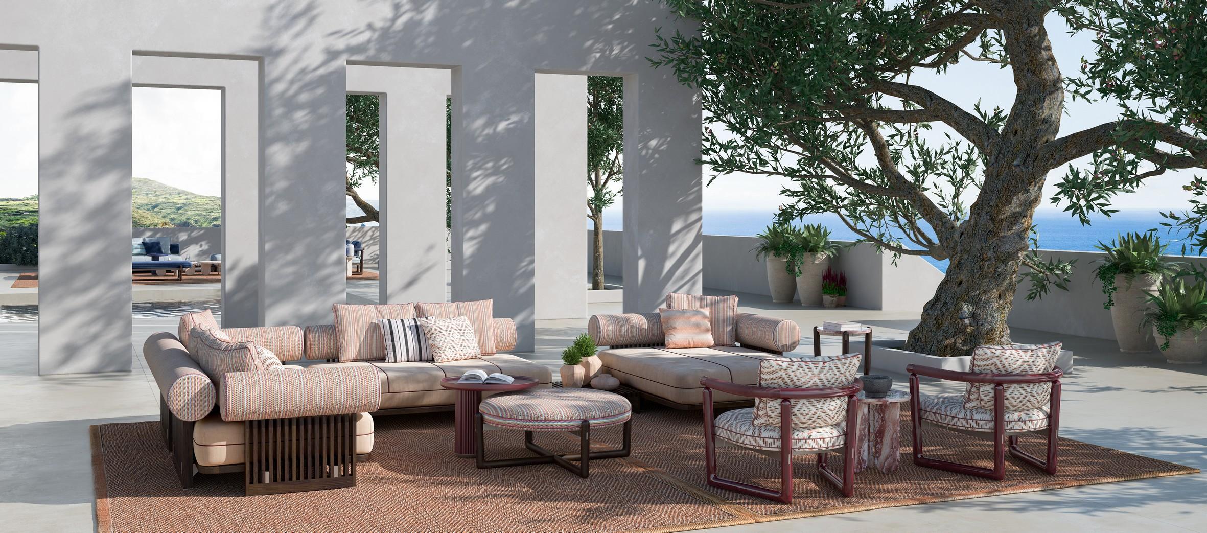 Moderne Pouf L extérieur Cecil en vente