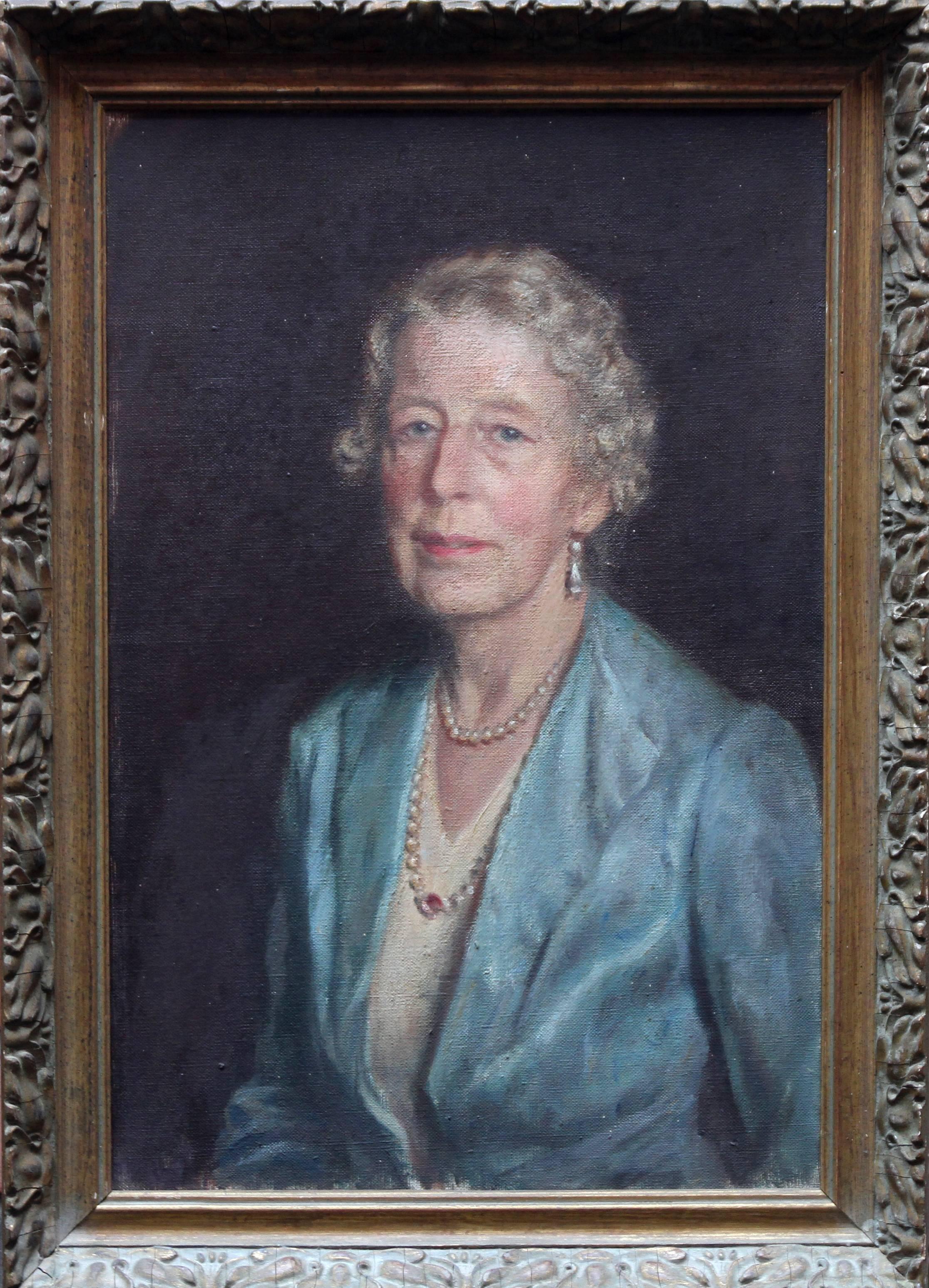 Cecil Stuart Jameson Portrait Painting - Mignon Margaret Muirhead Tanner - Oil portrait Mother Daughter George Medal WW2 
