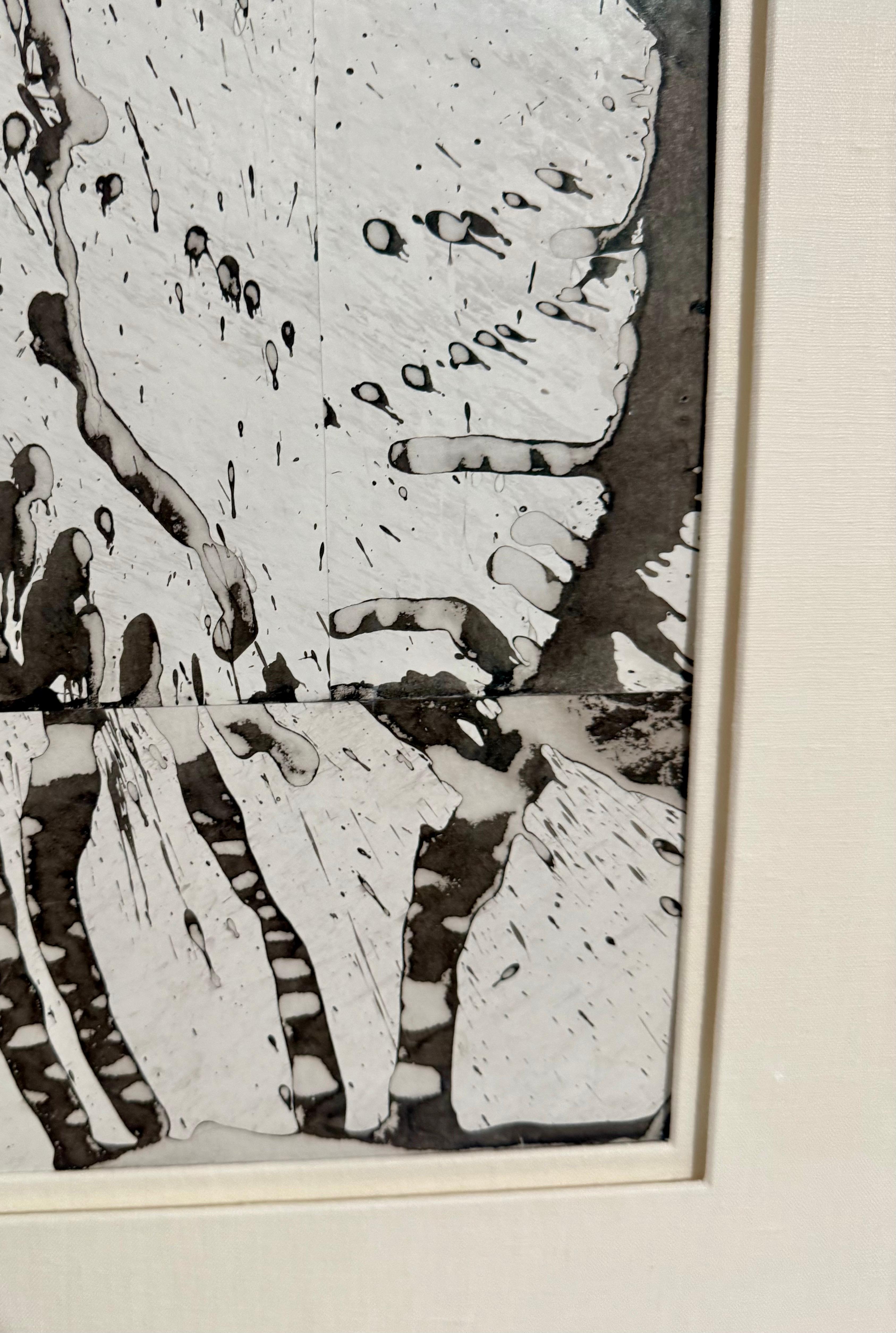 Cecil Touchon Mixed Media Abstract Collage Painting Black White Assemblage Art For Sale 1