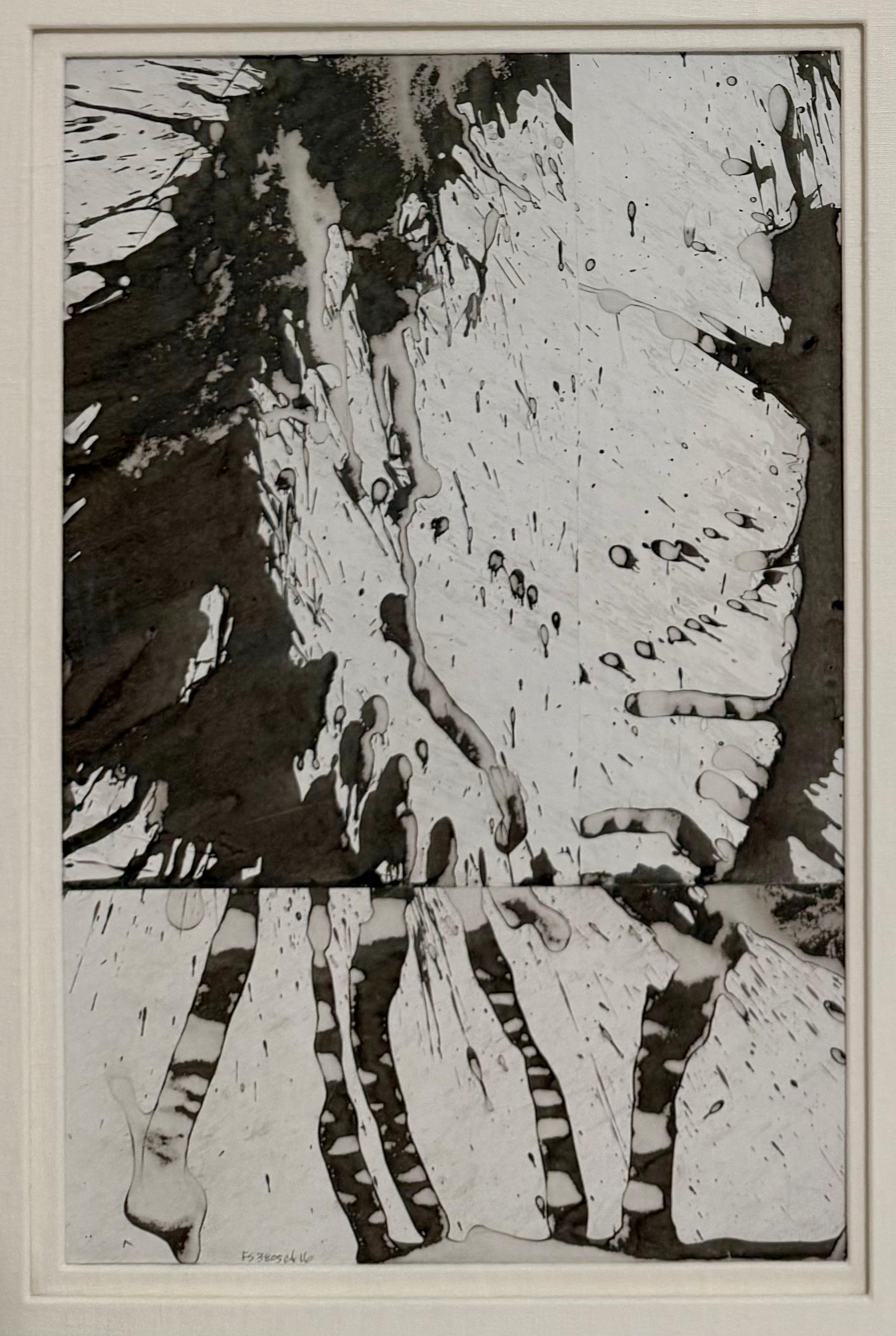 Cecil Touchon Mixed Media Abstract Collage Painting Black White Assemblage Art For Sale 3