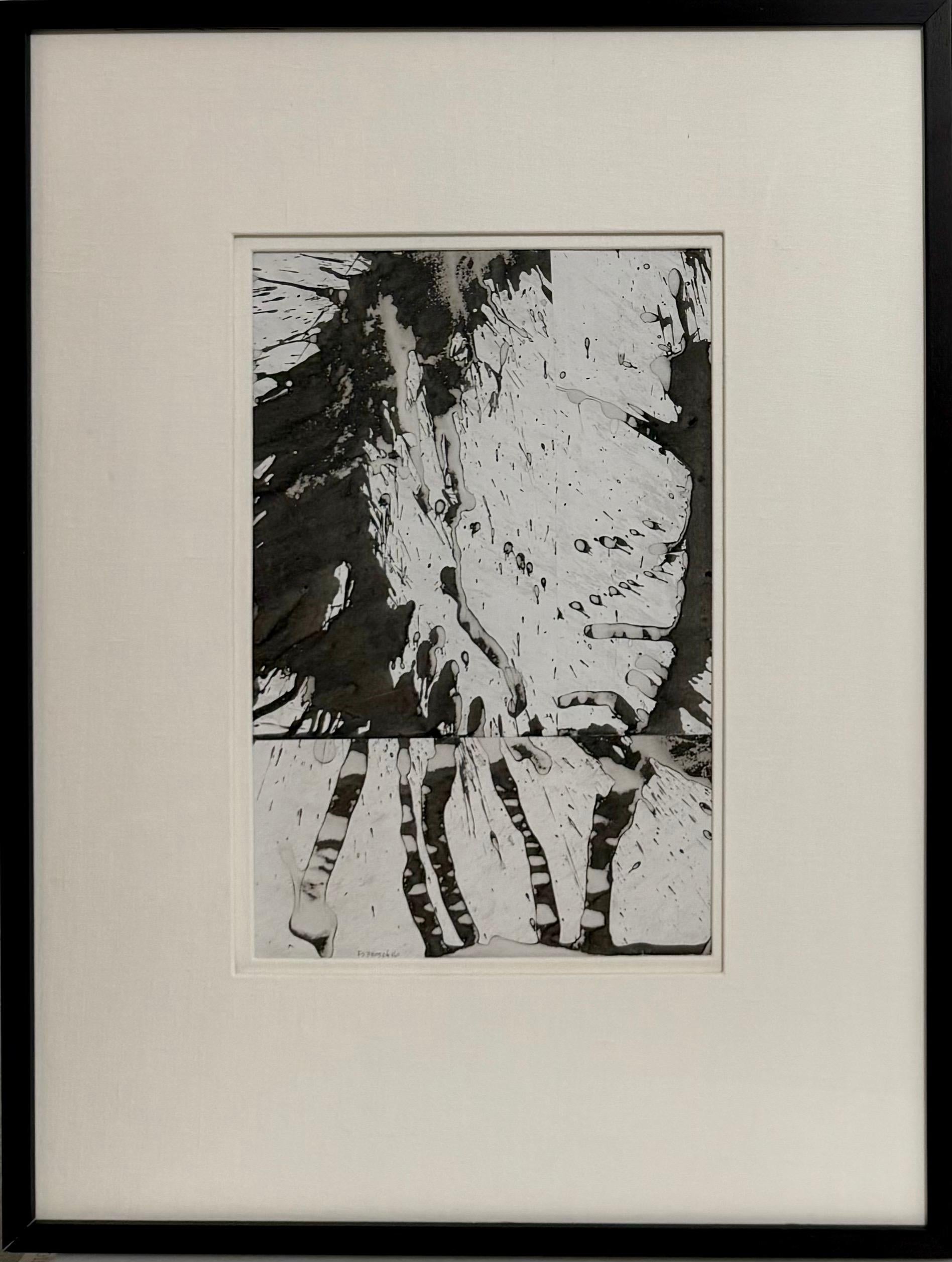 Cecil Touchon Mixed Media Abstract Collage Painting Black White Assemblage Art For Sale 7
