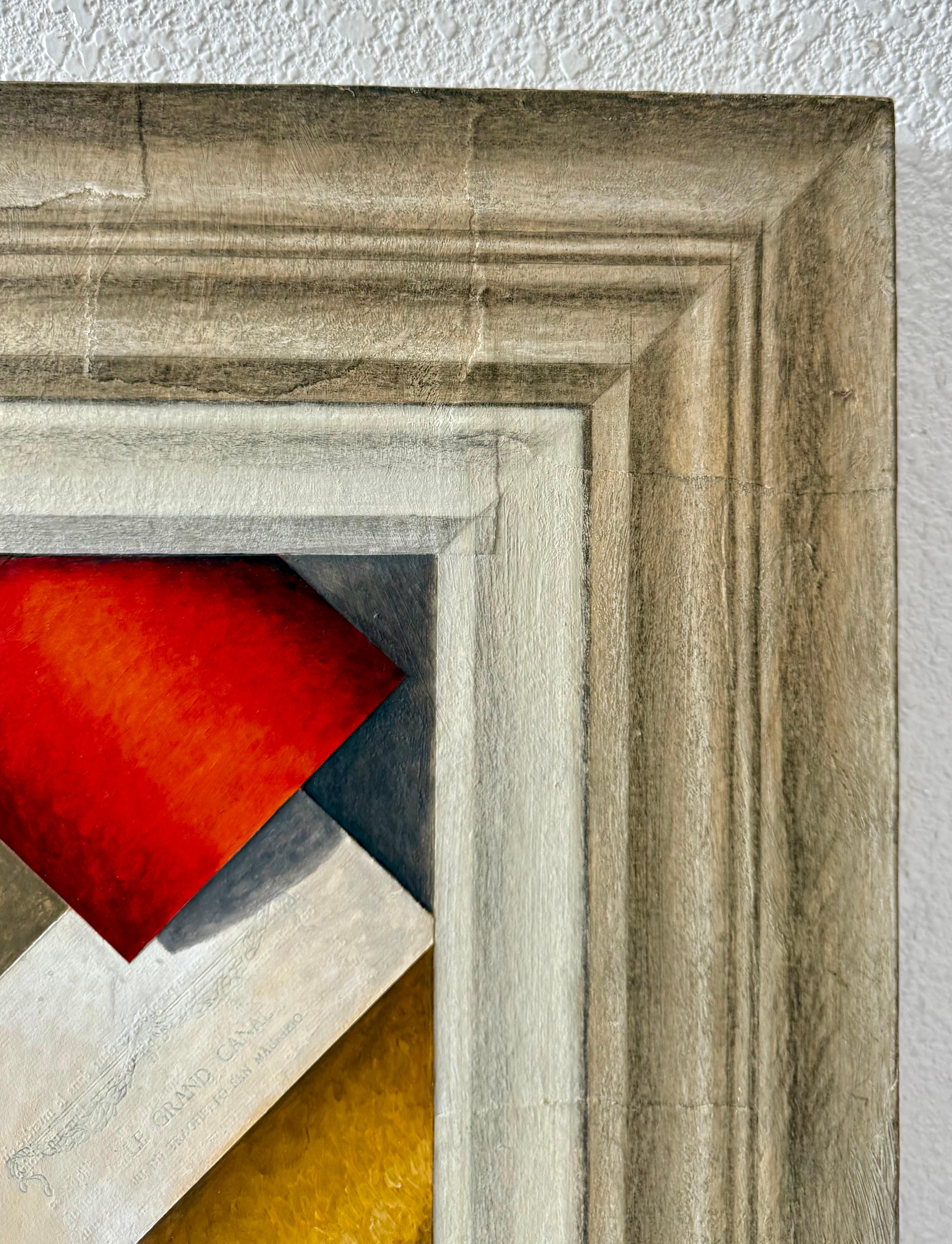 Gemischte Medien Abstrakte Trompe L'Oeil Collage Ölgemälde Cecil Touchon Texas Art im Angebot 9