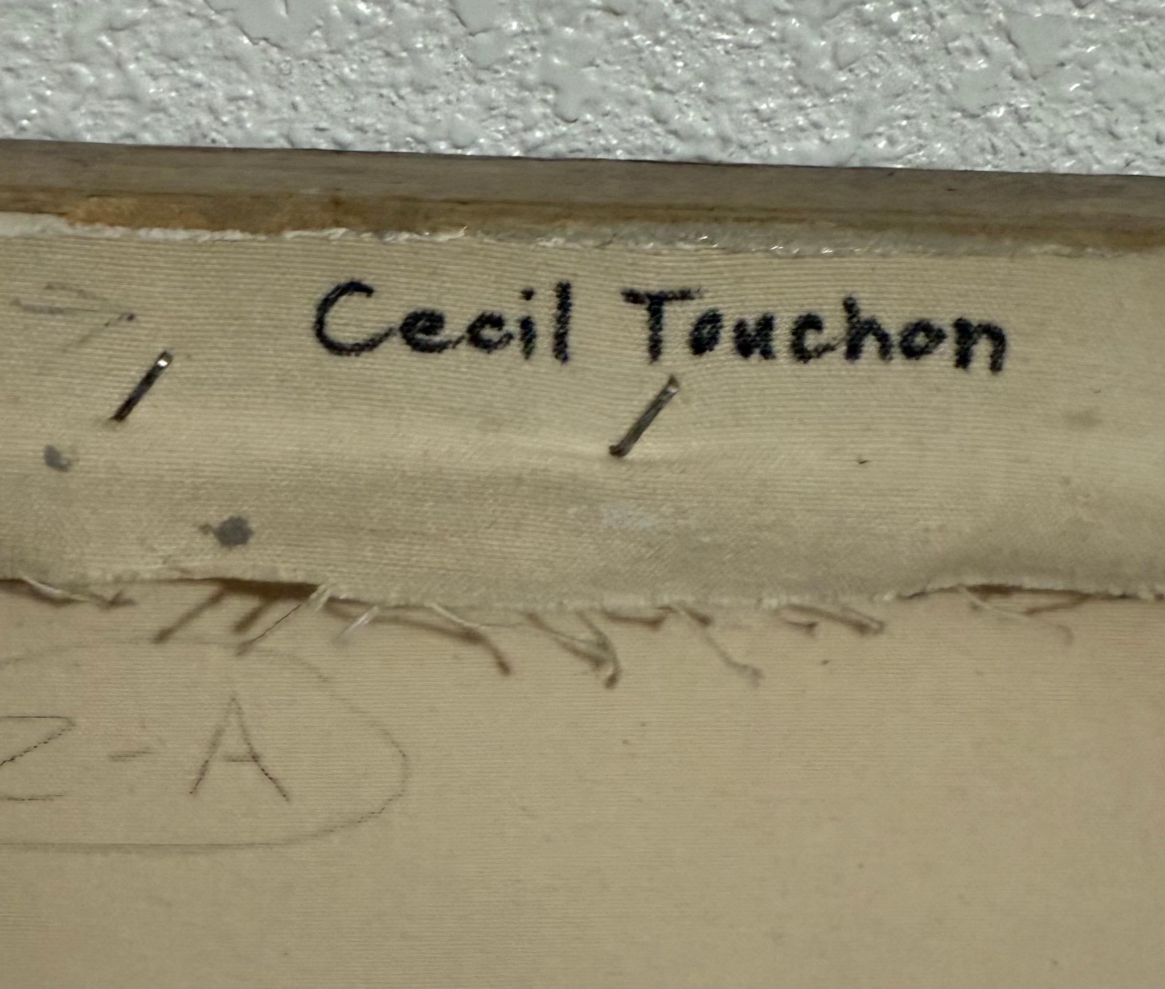 Mixed Media Abstract Trompe L'oeil Collage Oil Painting Cecil Touchon Texas Art For Sale 11