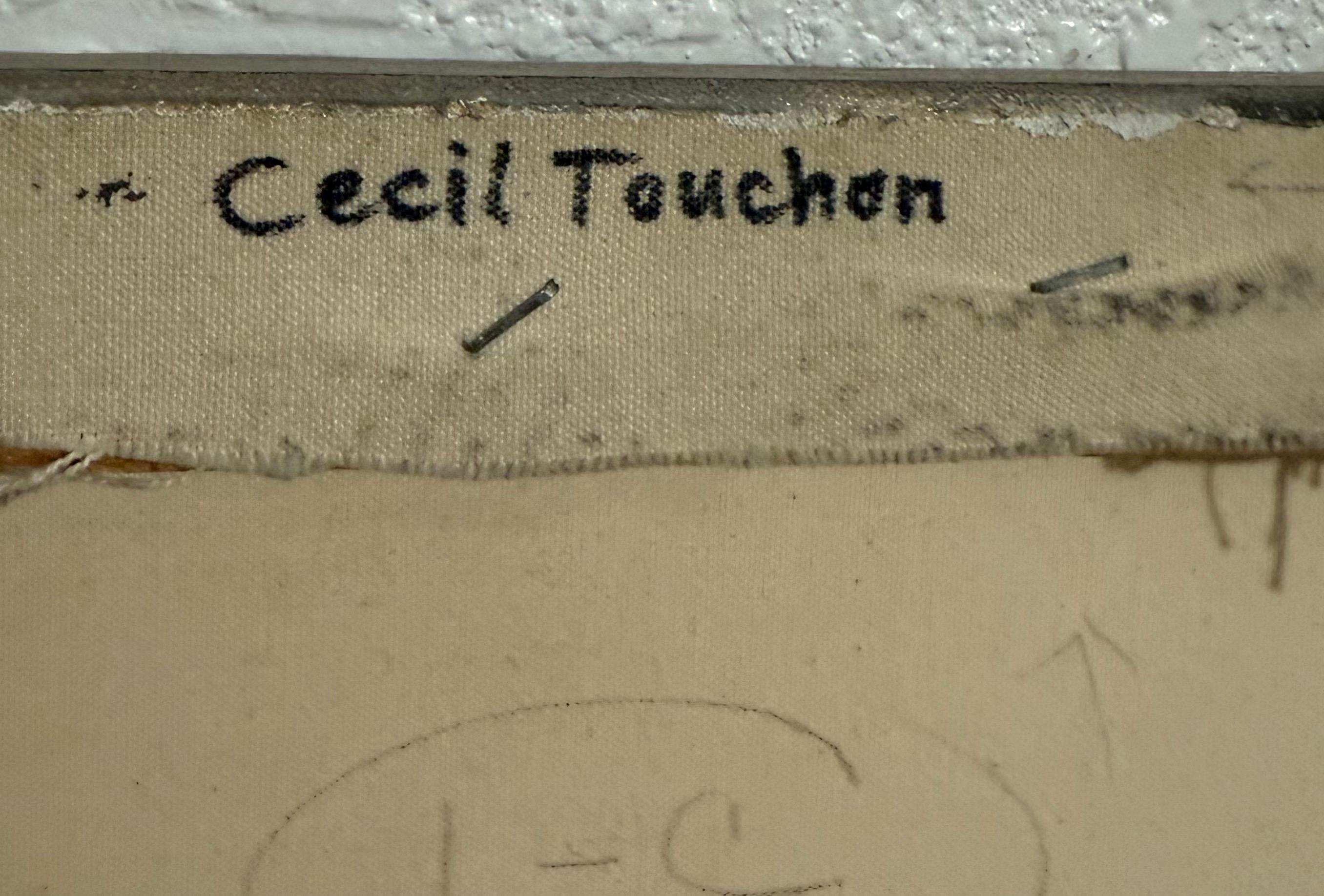 Gemischte Medien Abstrakte Trompe L'Oeil Collage Ölgemälde Cecil Touchon Texas Art im Angebot 12