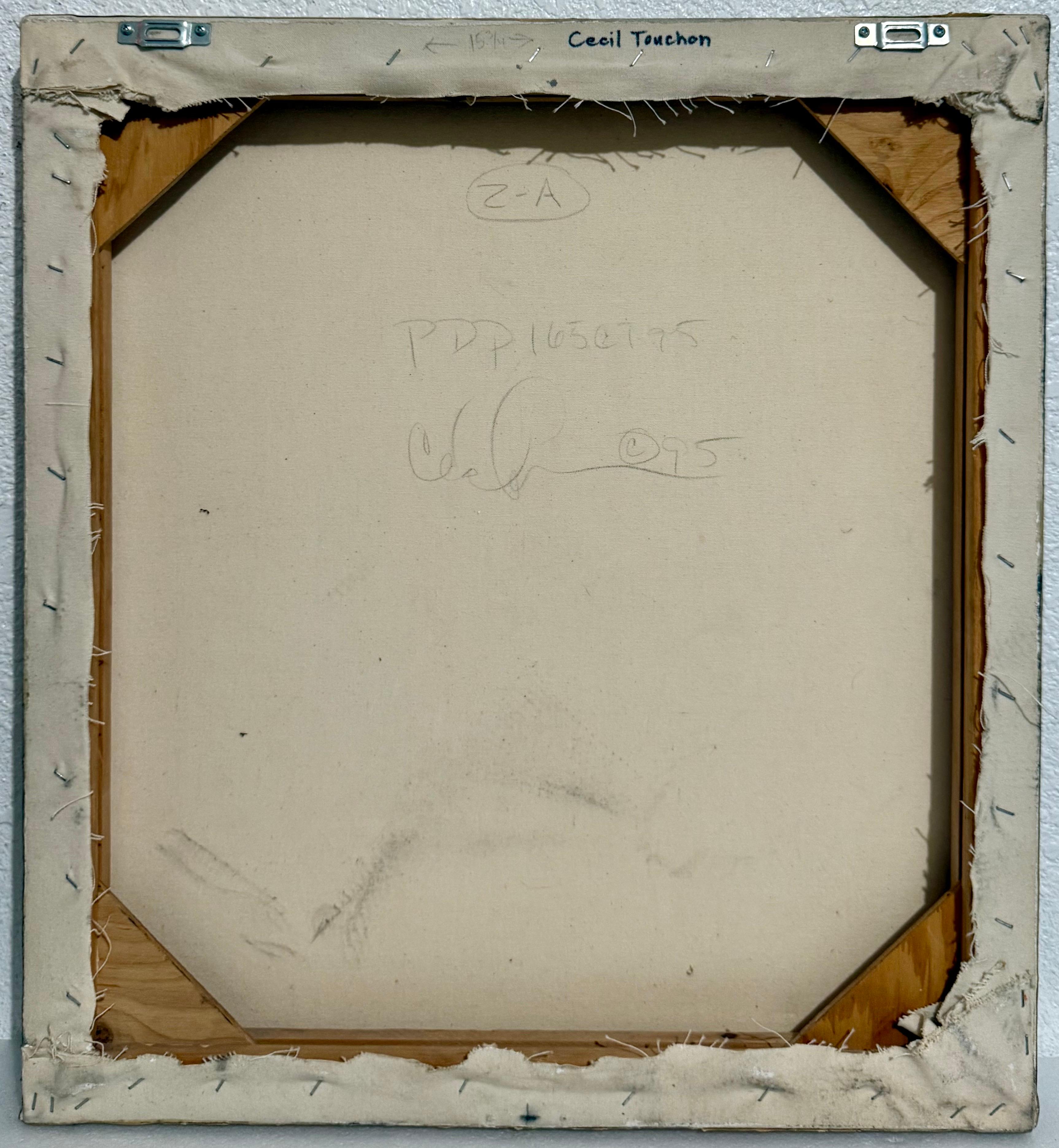 Mixed Media Abstract Trompe L'oeil Collage Oil Painting Cecil Touchon Texas Art For Sale 12