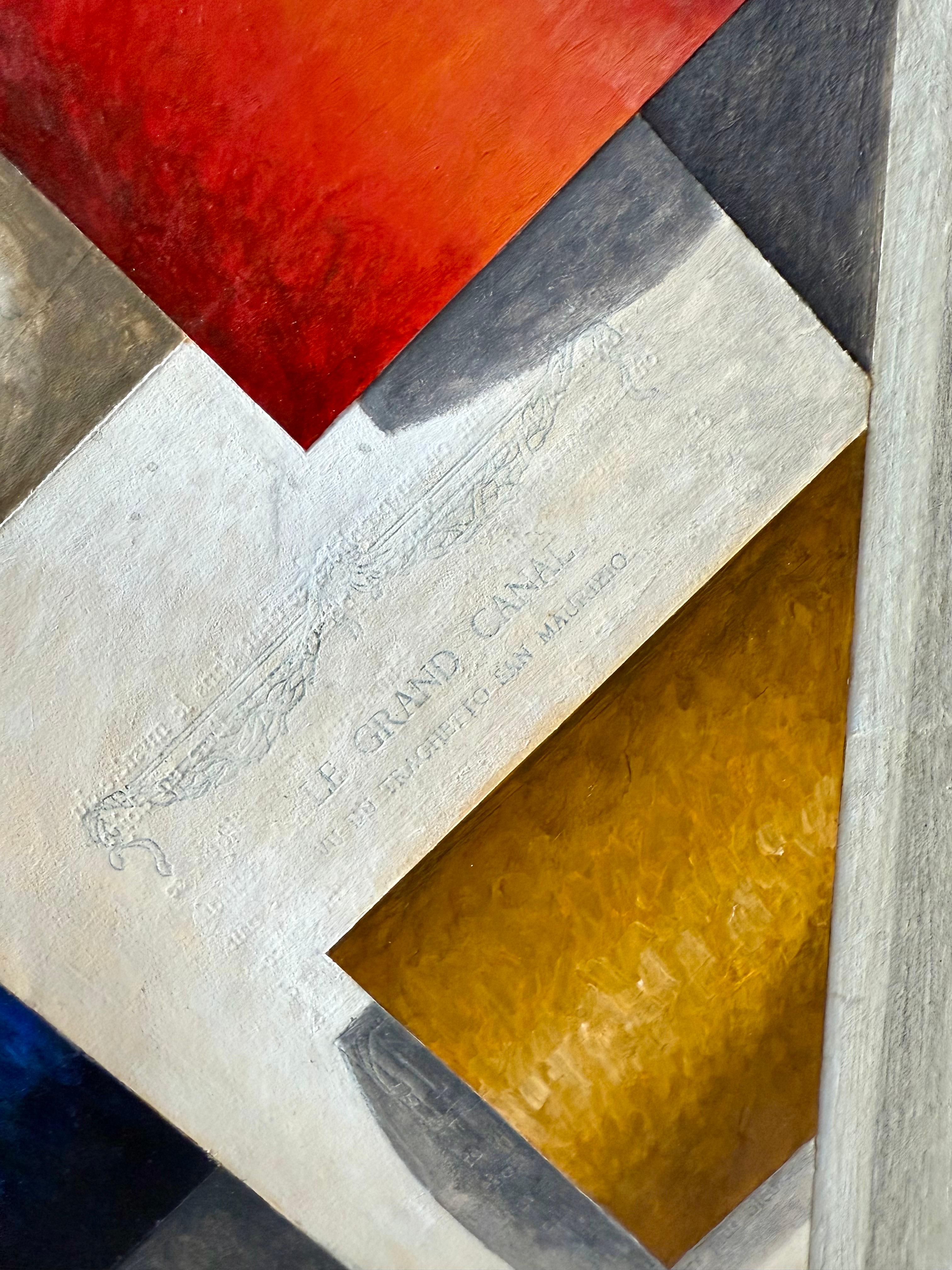 Gemischte Medien Abstrakte Trompe L'Oeil Collage Ölgemälde Cecil Touchon Texas Art im Angebot 13