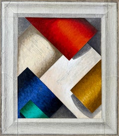 Collage astratto a tecnica mista L'Oeil Pittura ad olio Cecil Touchon Texas Art