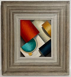 Mixed Media Abstract Trompe L'Oeil Collage Oil Painting Cecil Touchon Texas Art