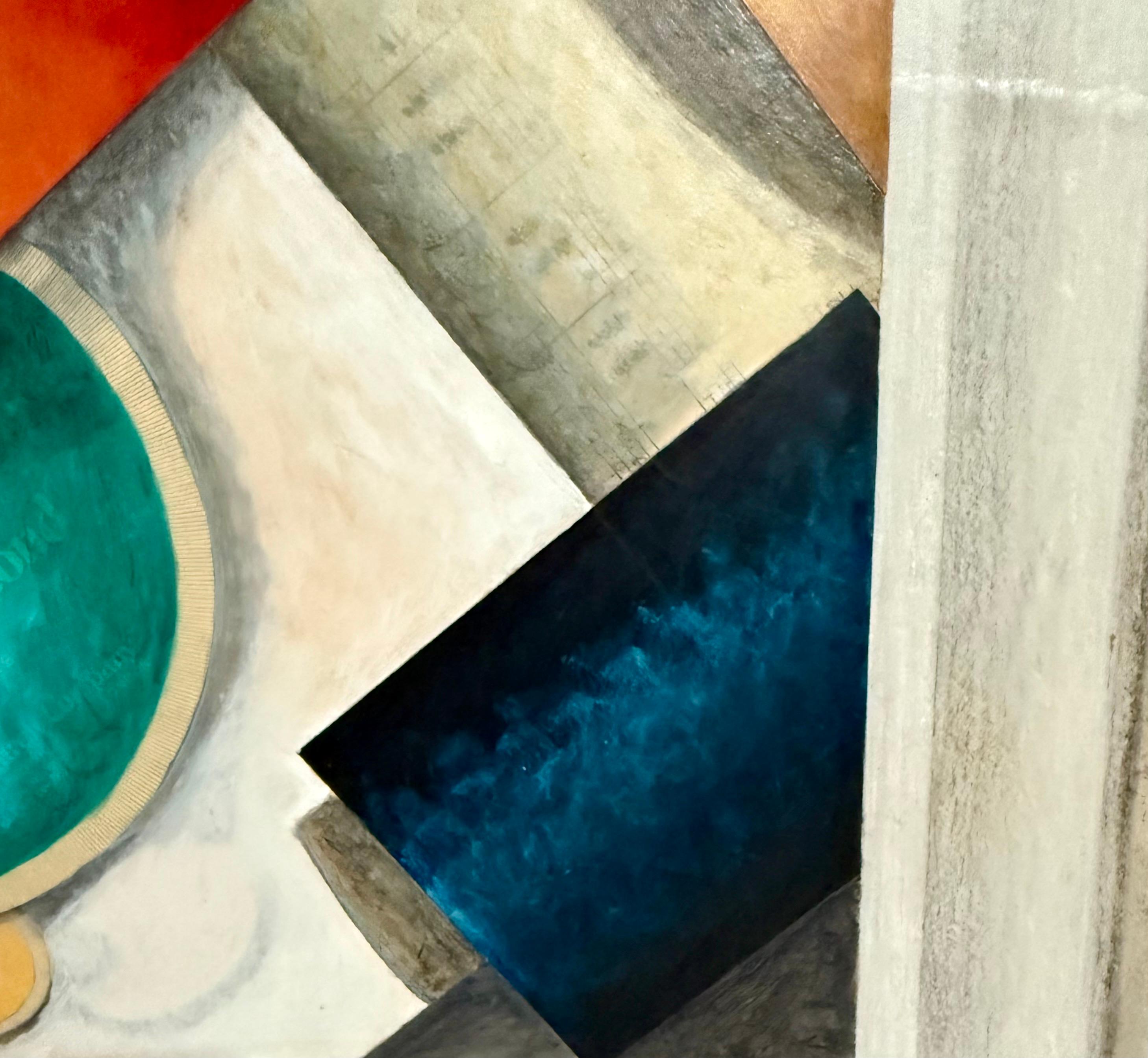 Mixed Media Abstract Trompe L'oeil Collage Oil Painting Cecil Touchon Texas Art For Sale 2