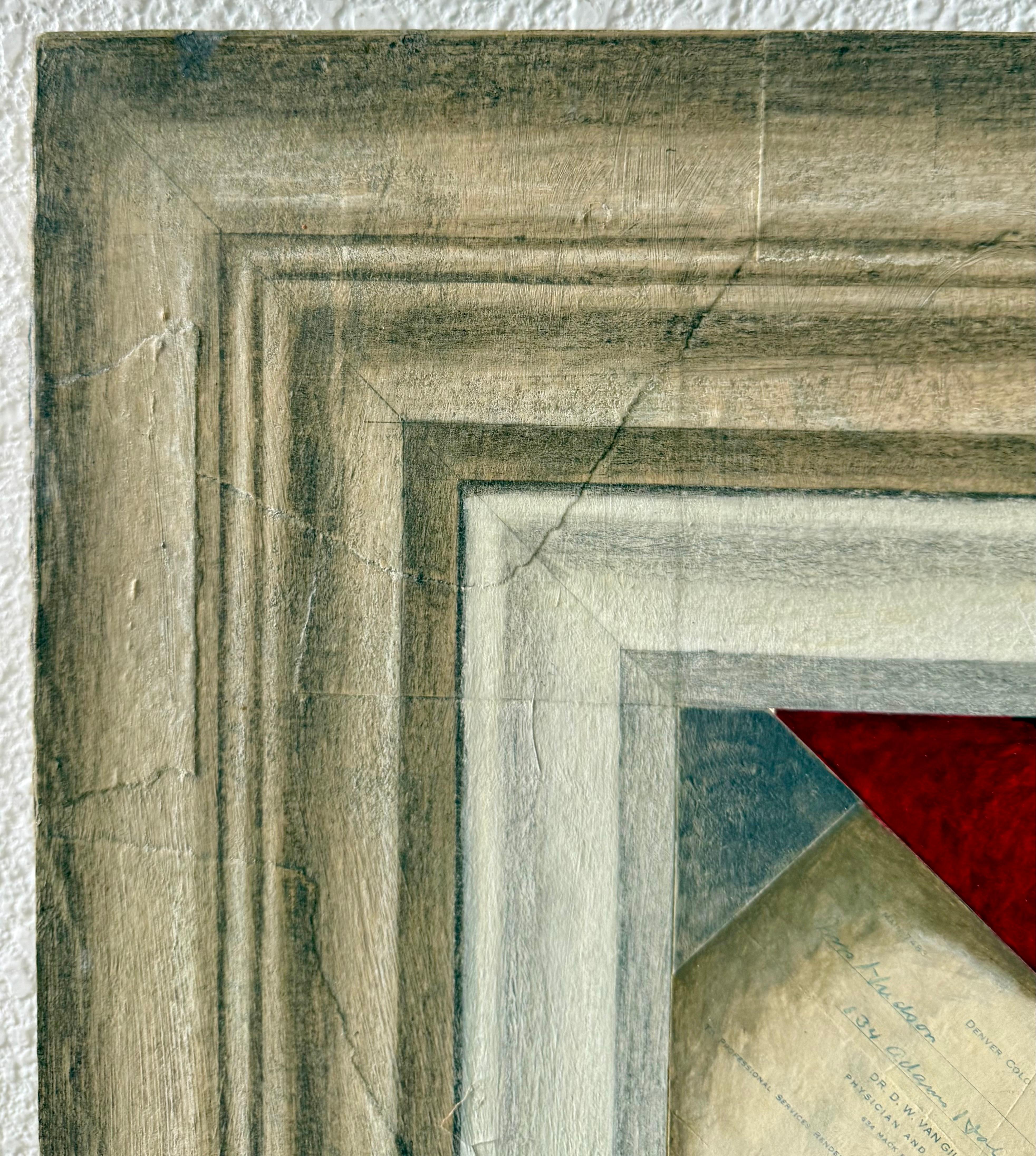 Gemischte Medien Abstrakte Trompe L'Oeil Collage Ölgemälde Cecil Touchon Texas Art im Angebot 5