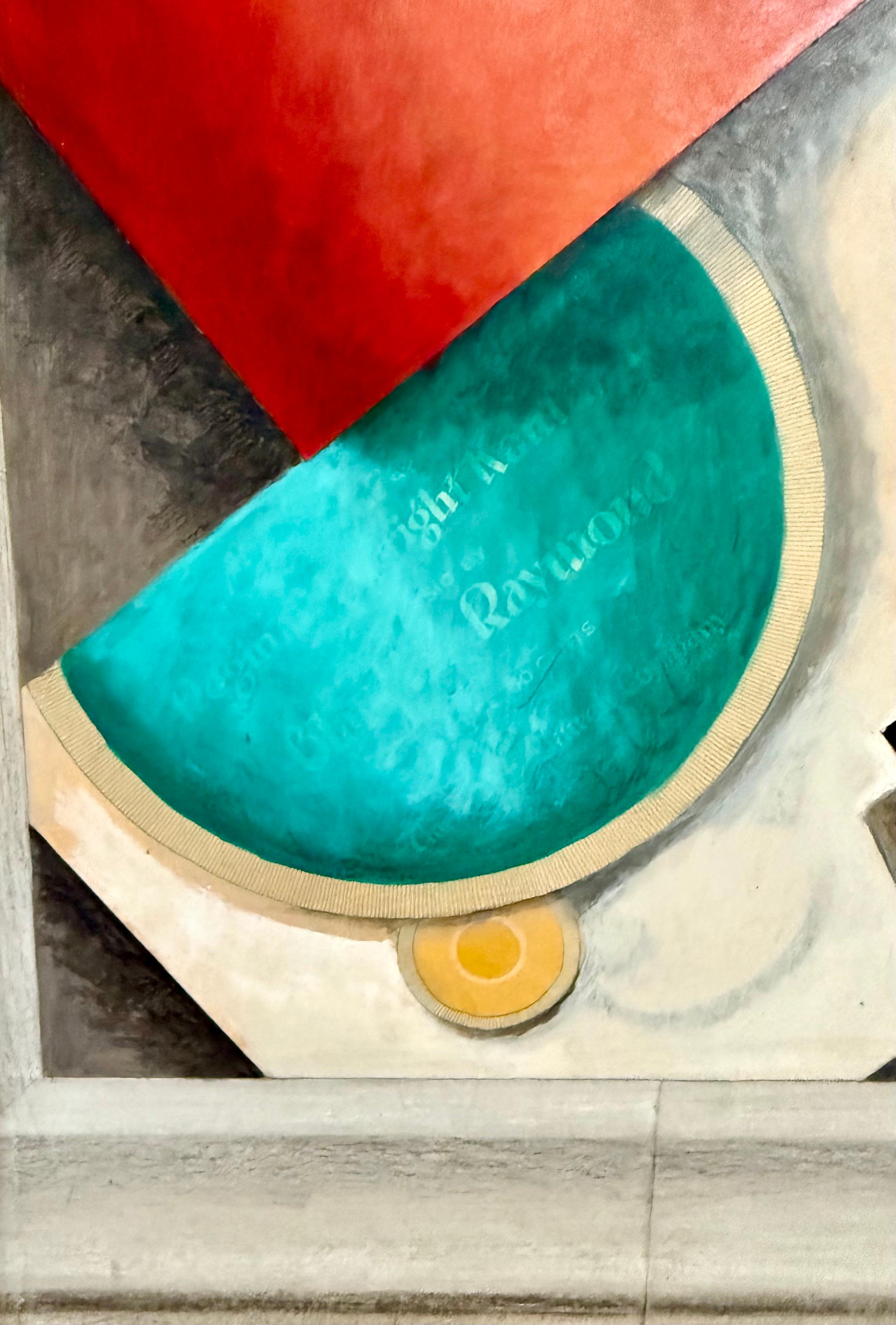 Mixed Media Abstract Trompe L'oeil Collage Oil Painting Cecil Touchon Texas Art For Sale 5