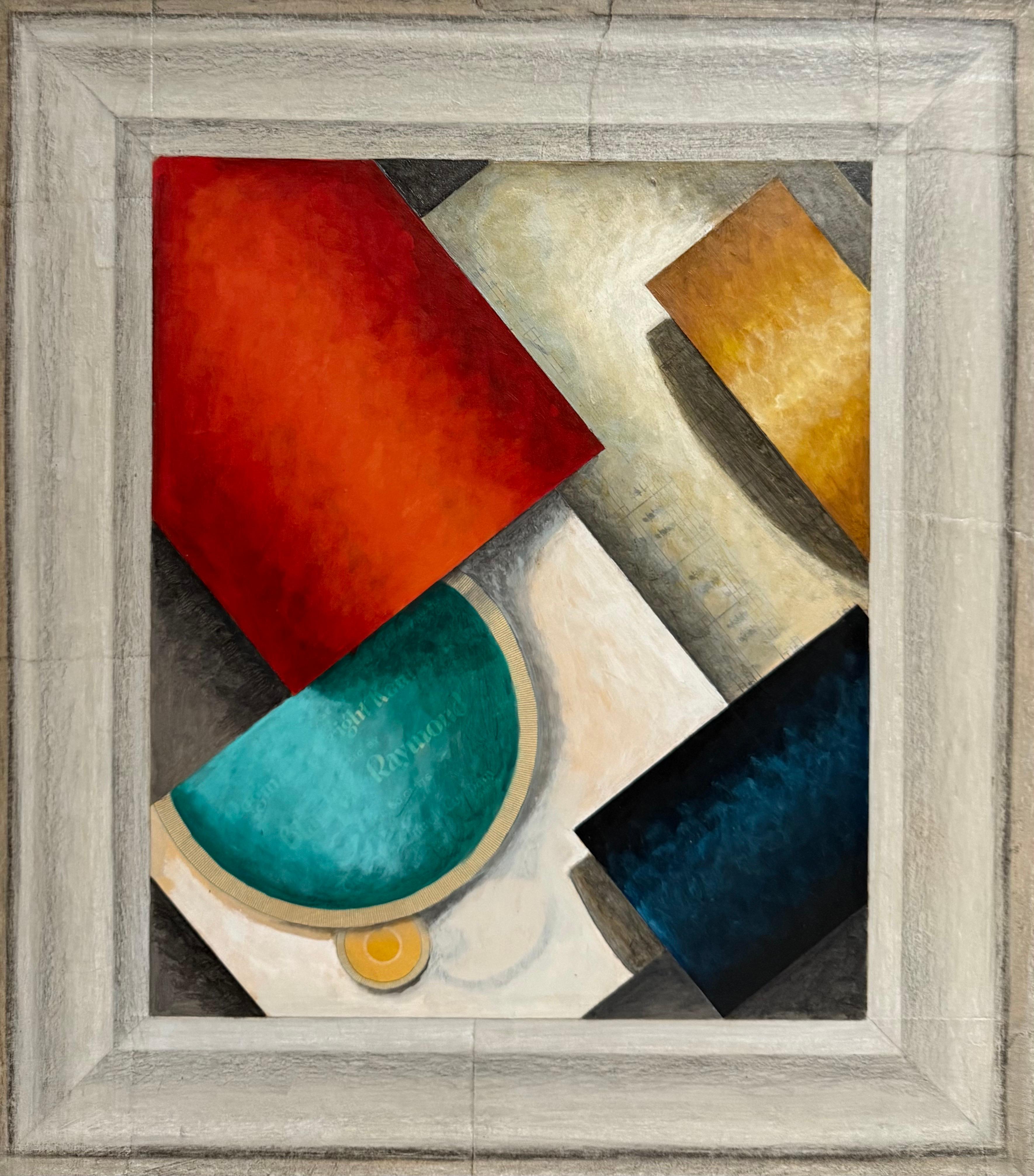 Mixed Media Abstract Trompe L'oeil Collage Oil Painting Cecil Touchon Texas Art For Sale 6