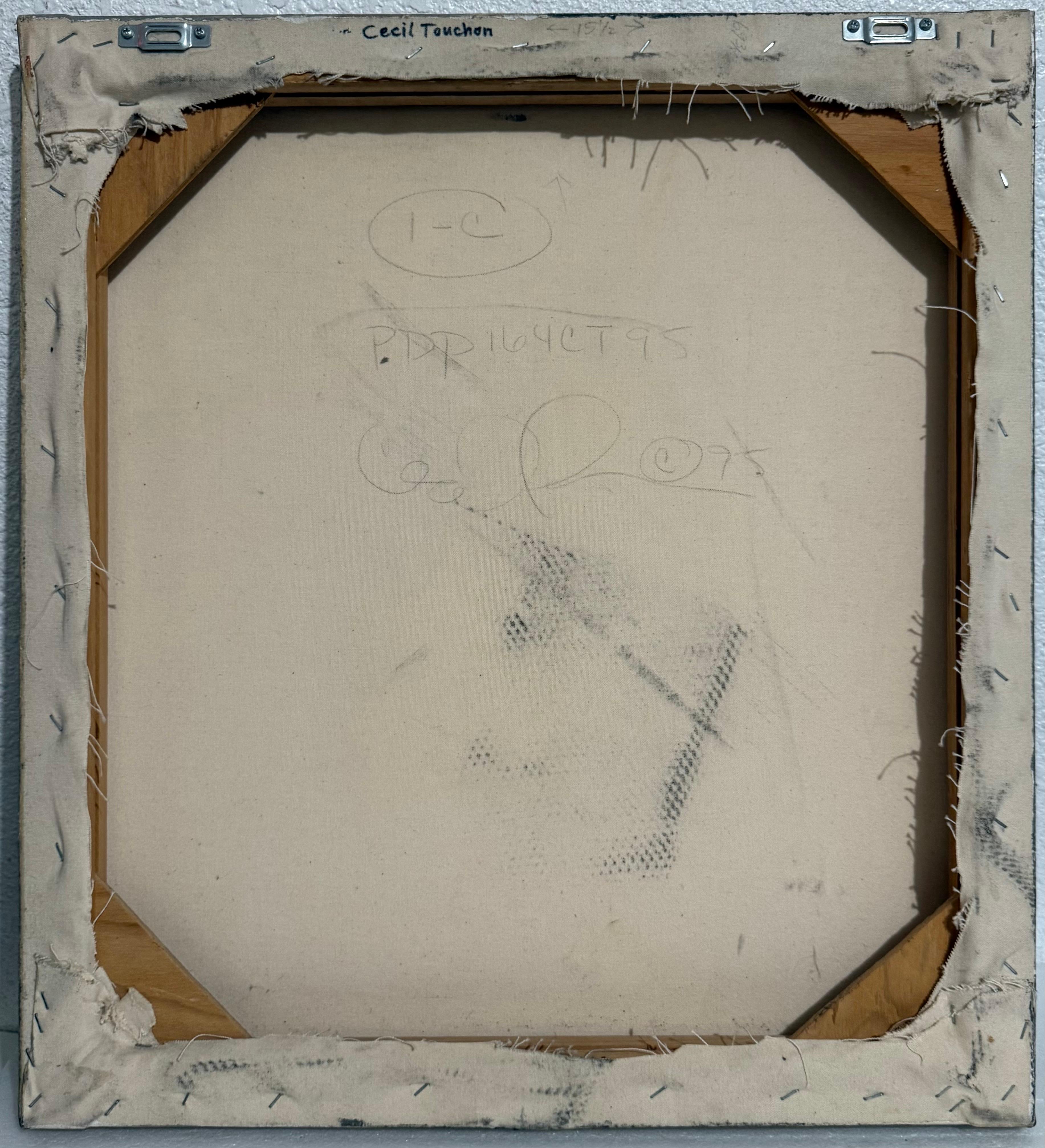 Gemischte Medien Abstrakte Trompe L'Oeil Collage Ölgemälde Cecil Touchon Texas Art im Angebot 7