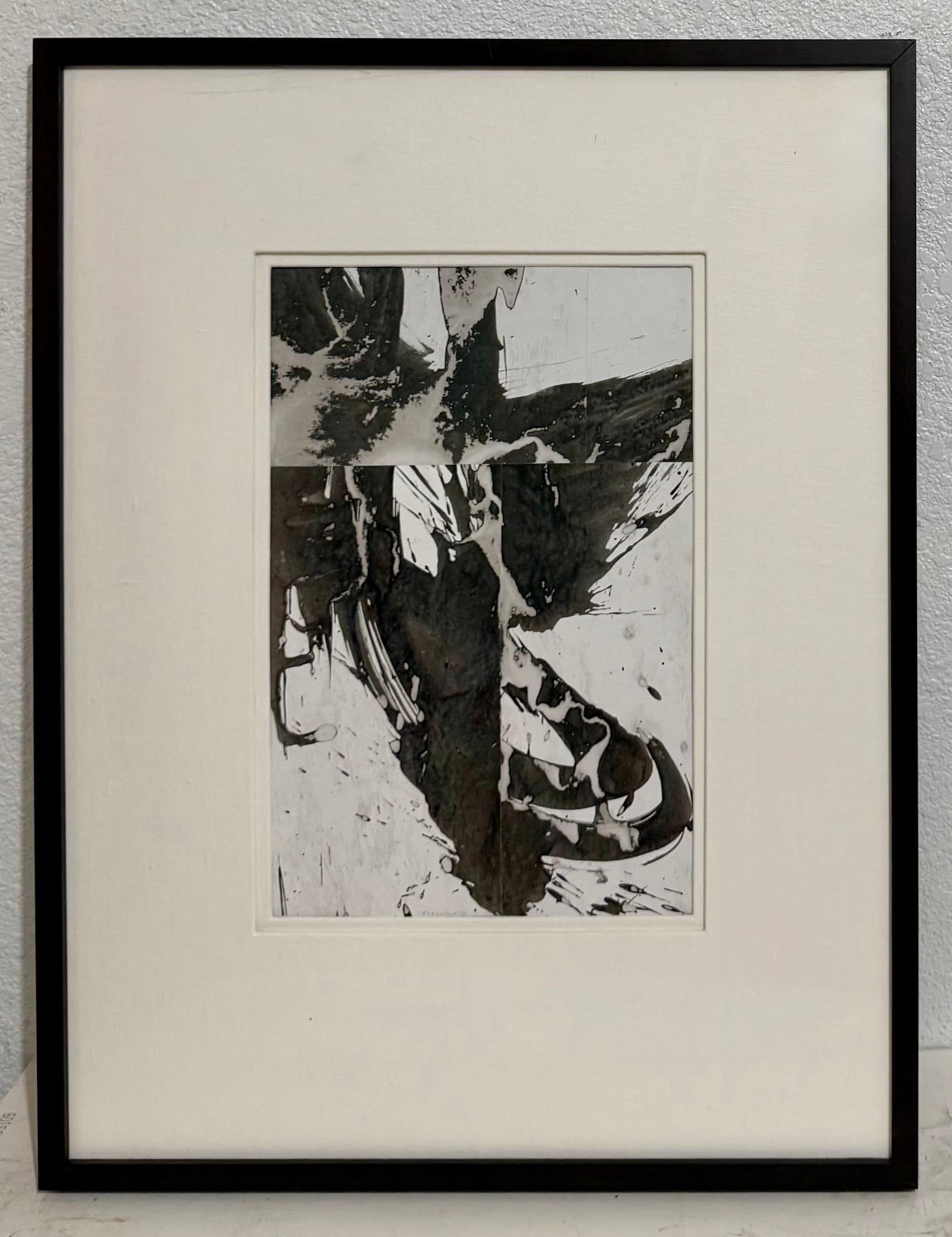 Mixed Media Collage Cut Painting Cecil Touchon Black White Assemblage Texas Art For Sale 9