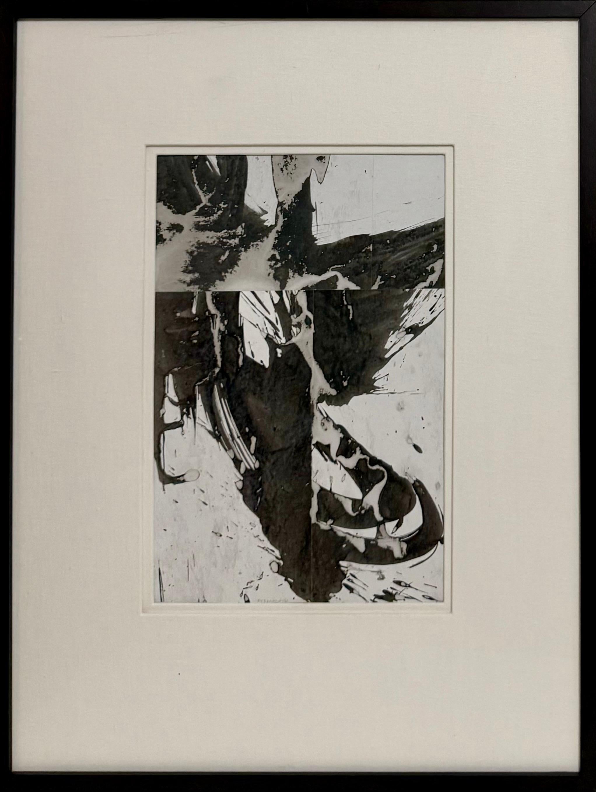Mixed Media Collage Cut Painting Cecil Touchon Black White Assemblage Texas Art For Sale 1
