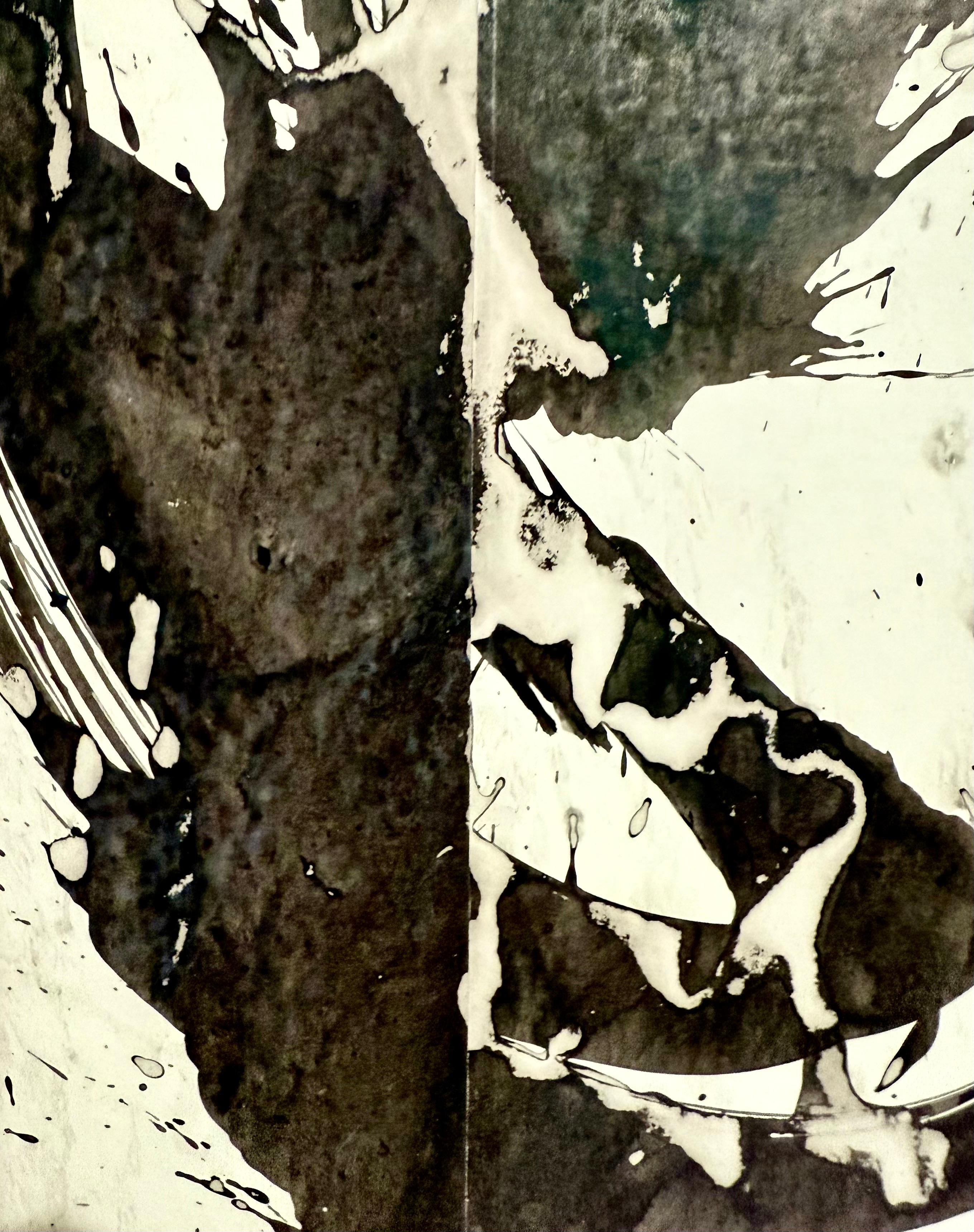 Mixed Media Collage Cut Painting Cecil Touchon Black White Assemblage Texas Art For Sale 3