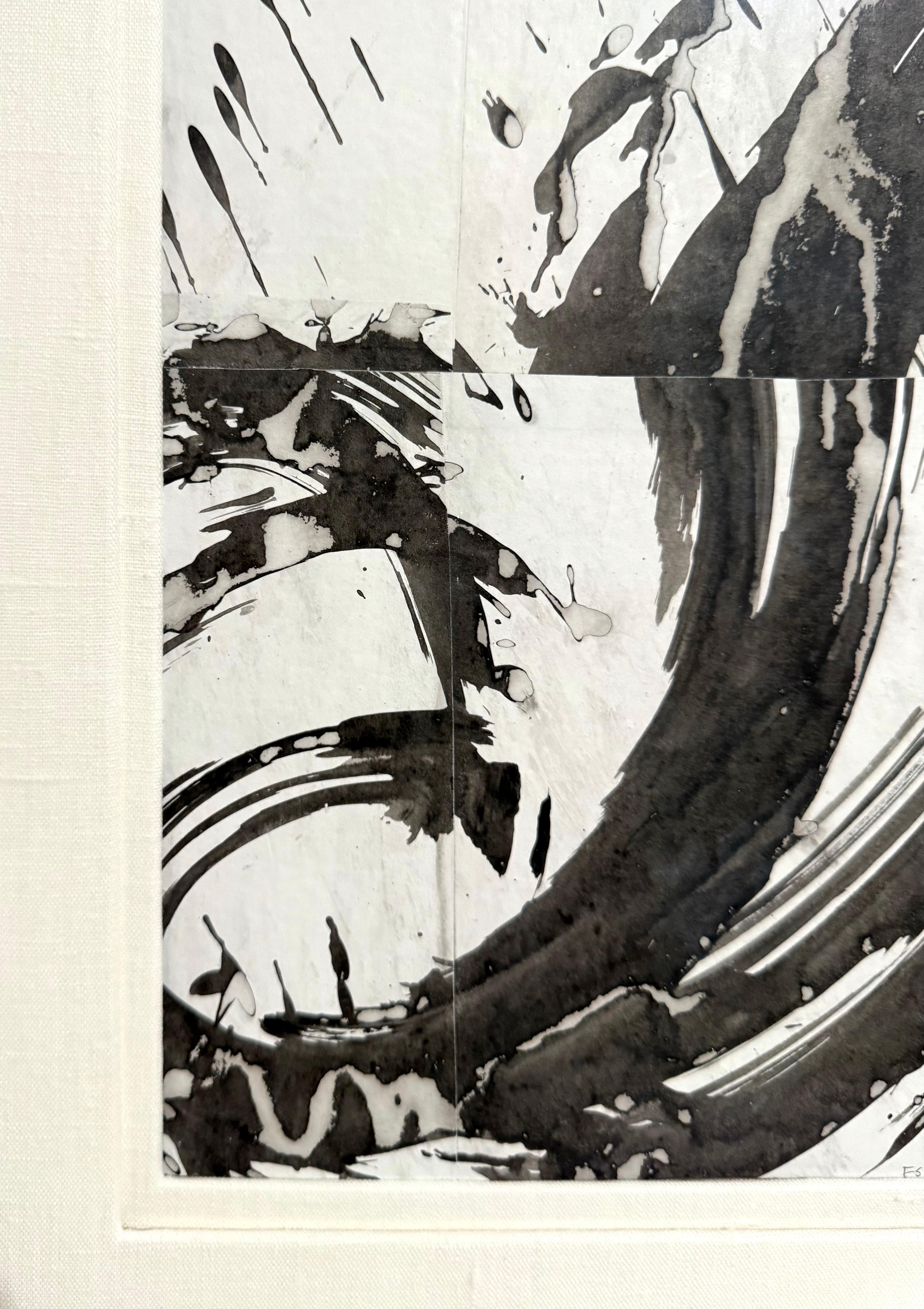 Mixed Media Collage Cut Painting Cecil Touchon Black White Assemblage Texas Art For Sale 3