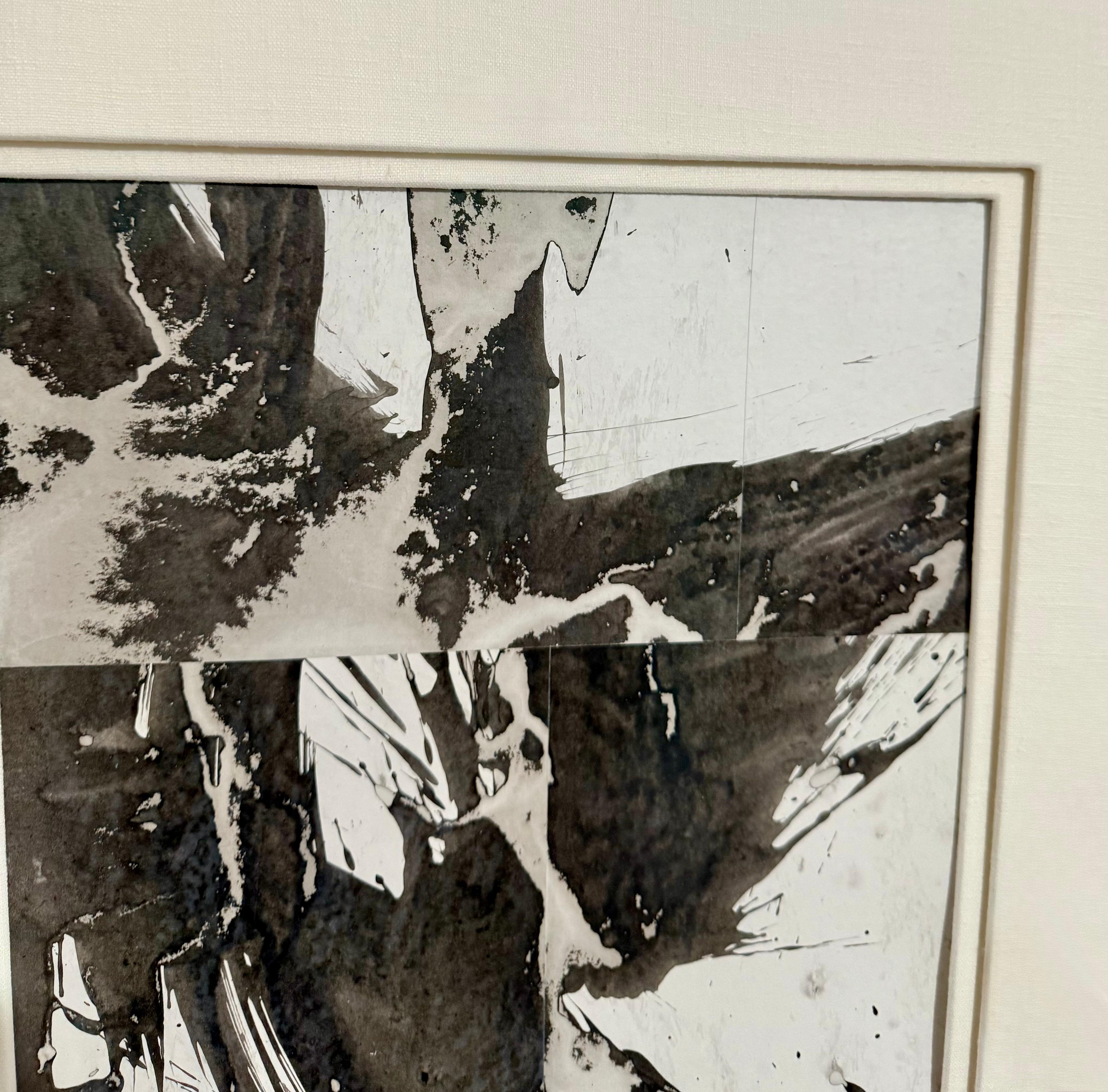 Mixed Media Collage Cut Painting Cecil Touchon Black White Assemblage Texas Art For Sale 4