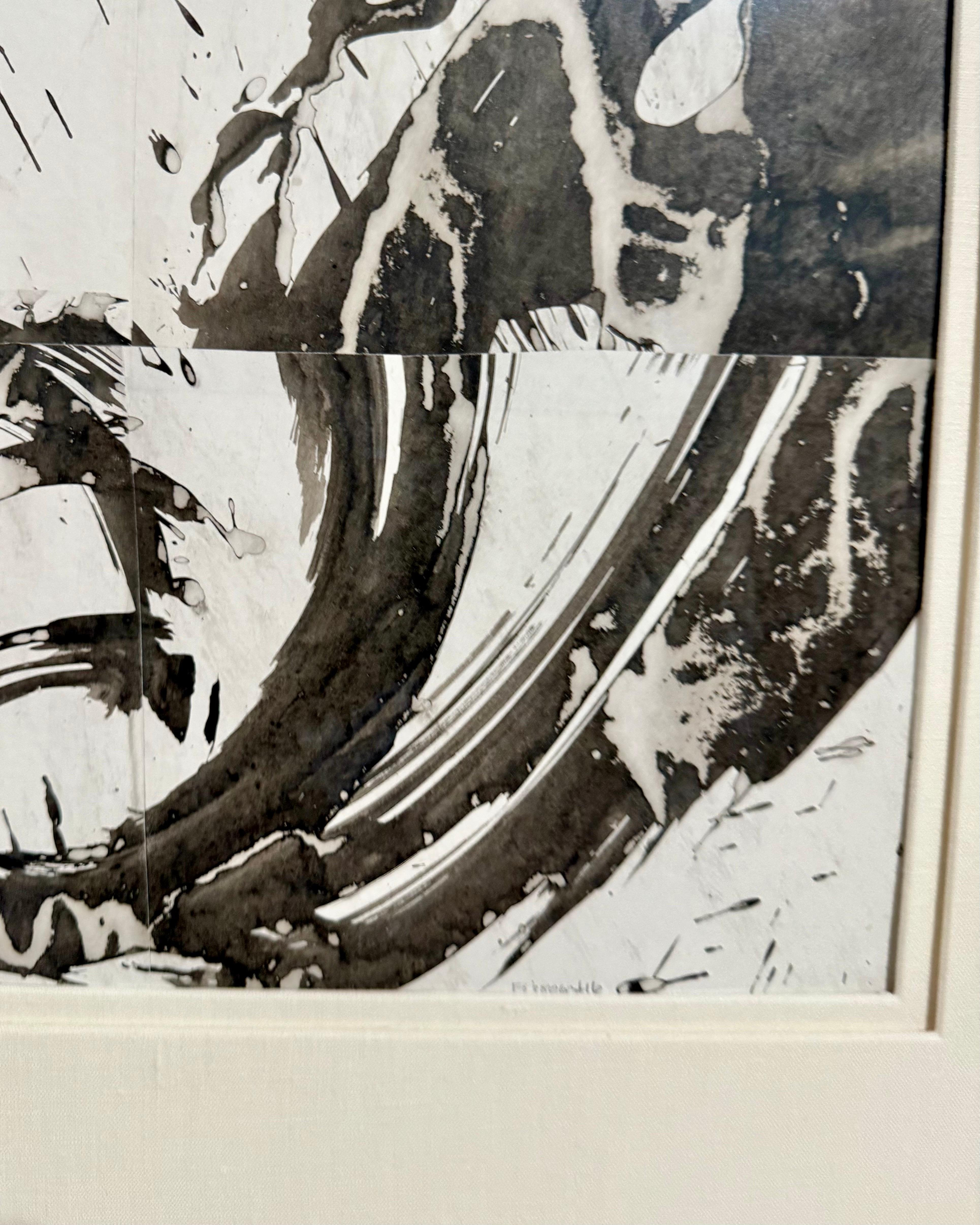 Mixed Media Collage Cut Painting Cecil Touchon Black White Assemblage Texas Art For Sale 6