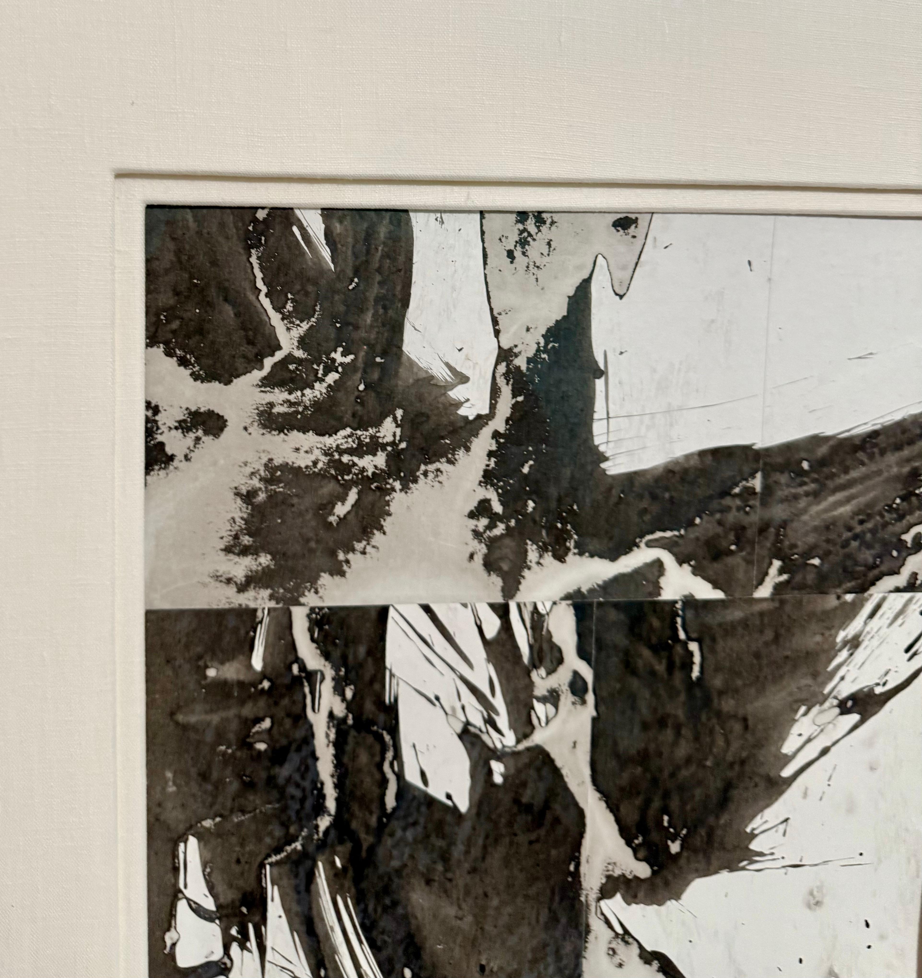 Mixed Media Collage Cut Painting Cecil Touchon Black White Assemblage Texas Art For Sale 7