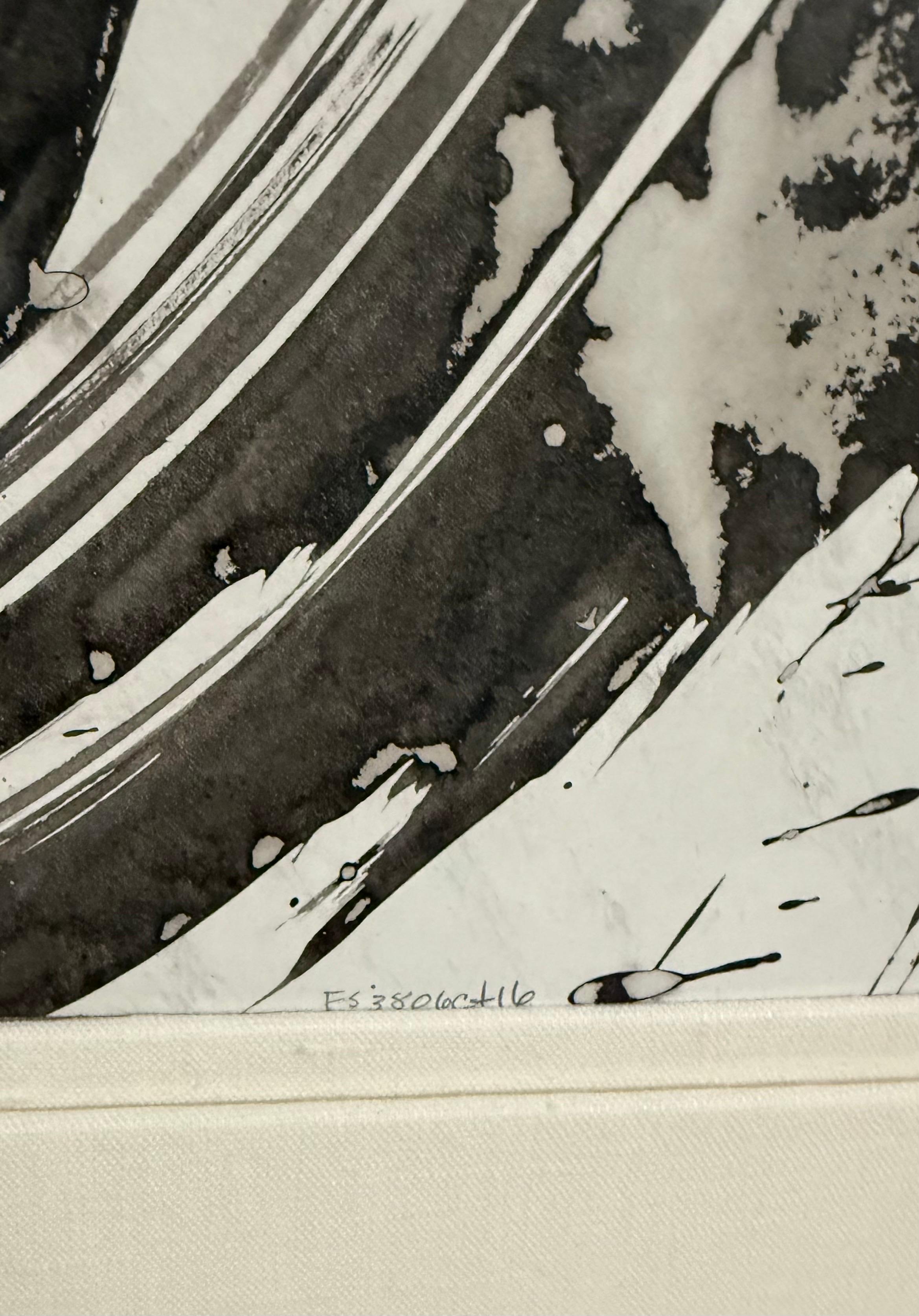 Mixed Media Collage Cut Painting Cecil Touchon Black White Assemblage Texas Art For Sale 7