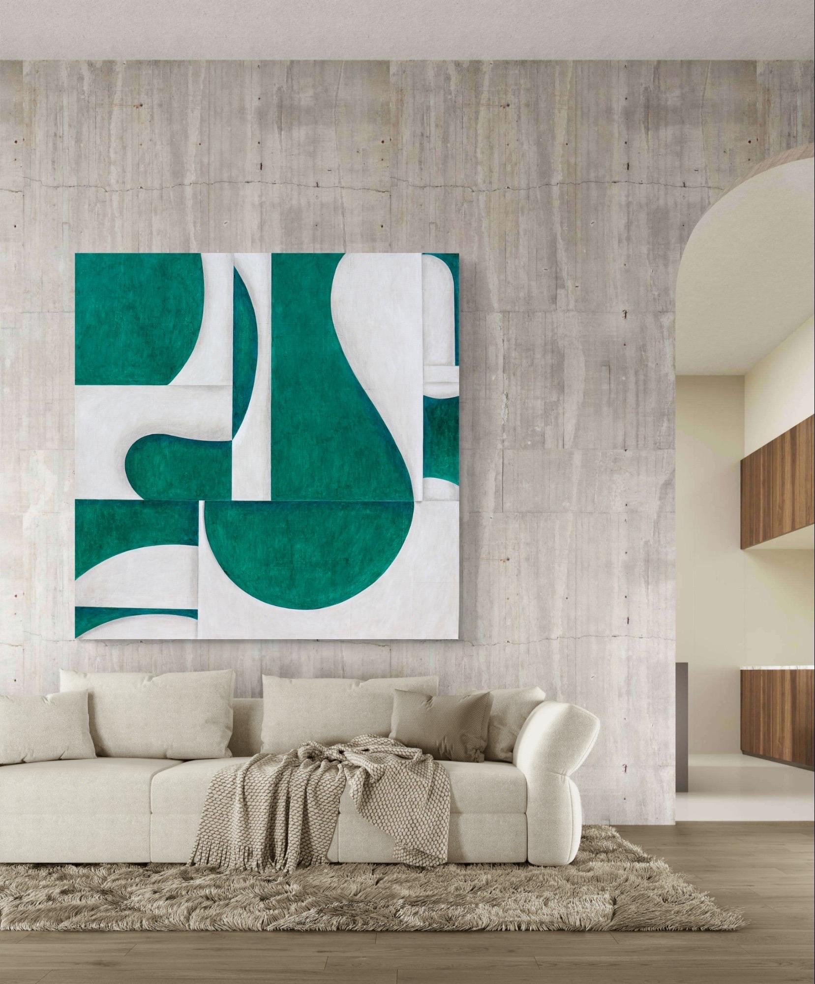 Acrylic on Canvas Titled: PDP 1417 72 x 72 - Painting Geométrico abstracto de Cecil Touchon