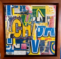 Cecil Touchon Collage on Panel Titled: "PDP 1311" 6 x 6