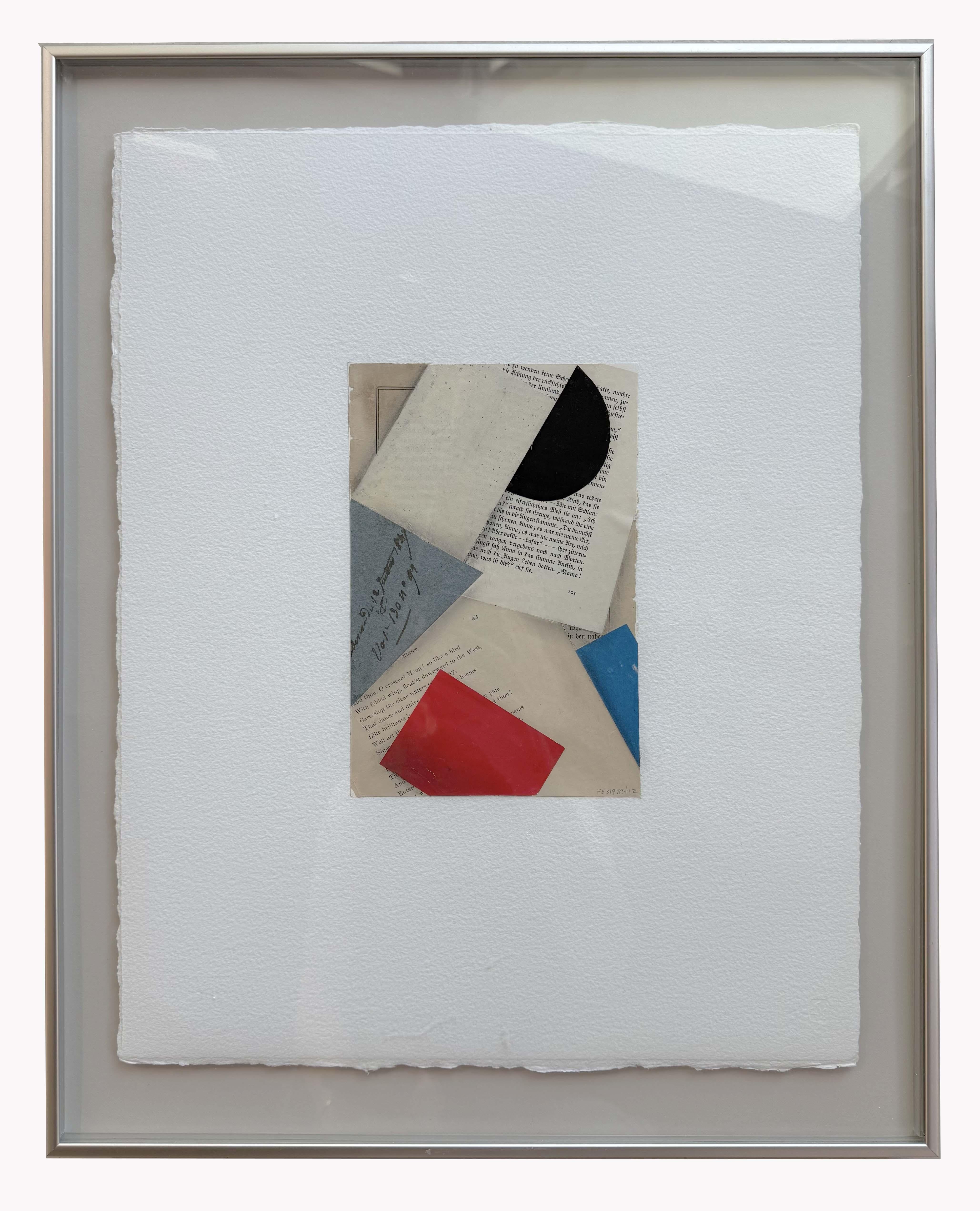 Cecil Touchon Abstract Painting – „Fs 3197 ct12“ Original-Collage auf Papier (gerahmt) 18 x 22,5