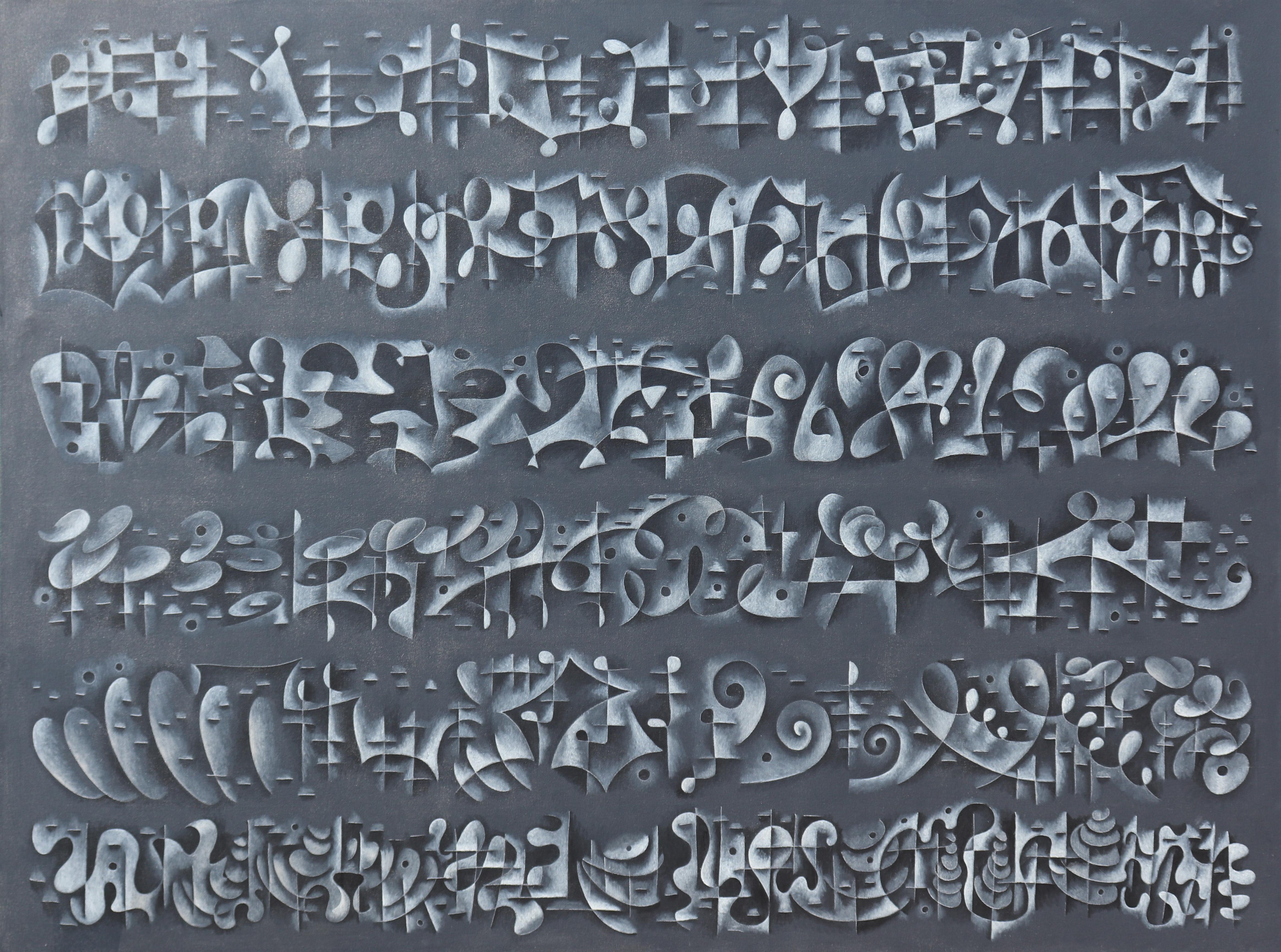 Cecil Touchon Abstract Painting - Large Painting on Canvas Titled: PDP 1071   72 x 96