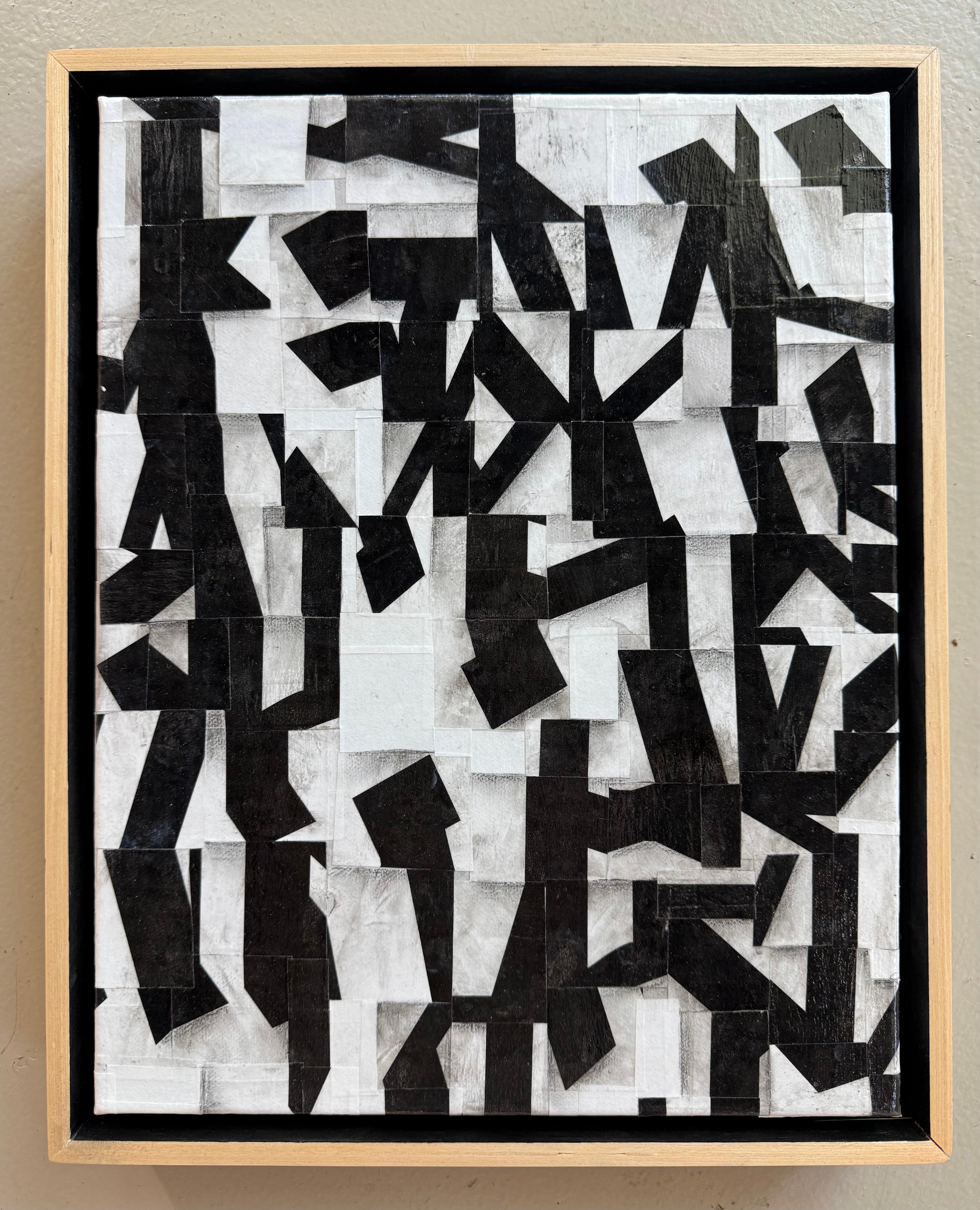 Original Collage on Canvas Titled: PDP 1071ct19 - Abstract Geometric Painting by Cecil Touchon
