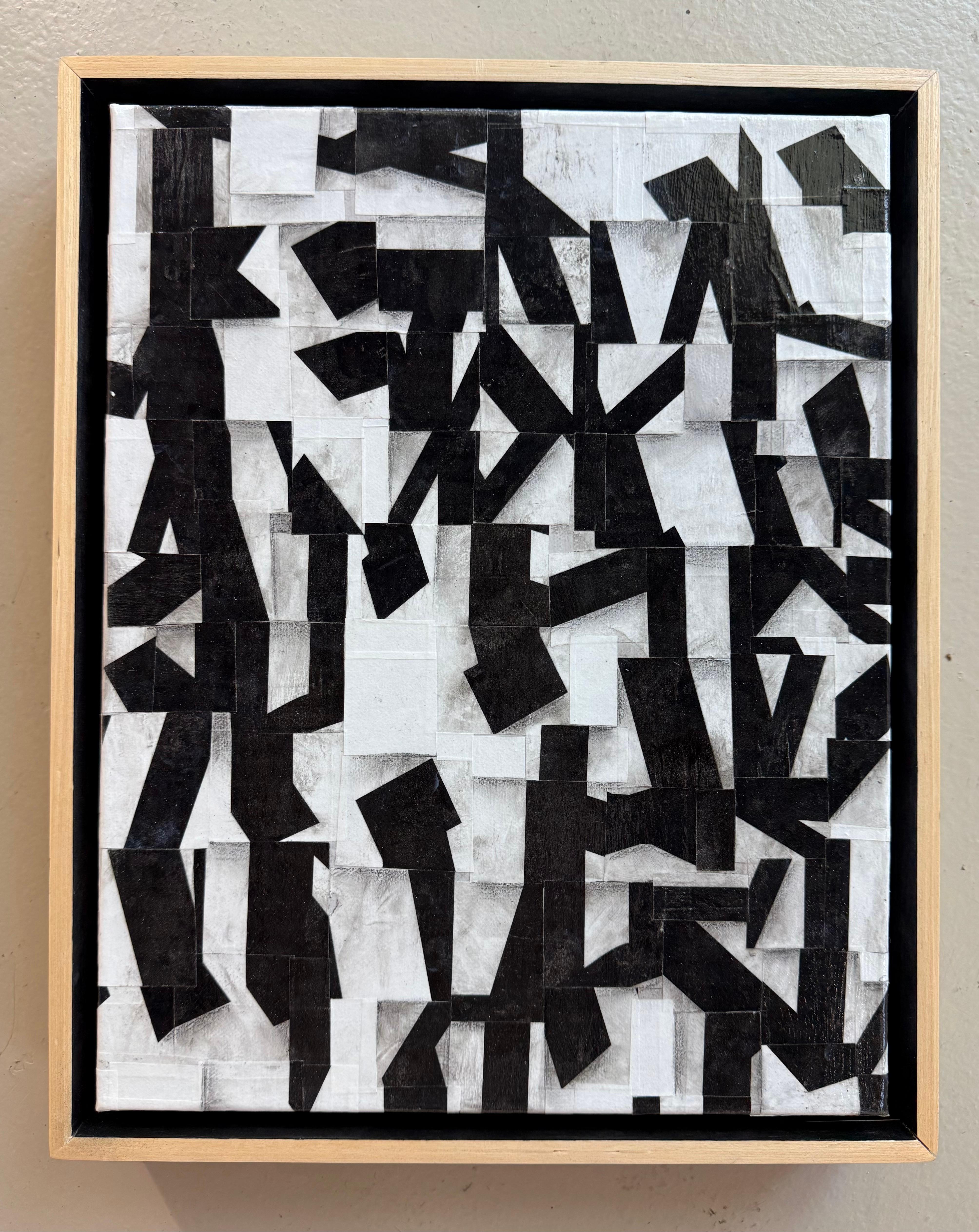 Post Dogmatist Painting on Panel, signed verso
Art is 11 x 14 with frame approximately 12.5 x 15.5

Cecil Touchon Born 1956 Austin, Texas is a contemporary American collage artist, painter, published poet and theorist living in Pagosa Springs,