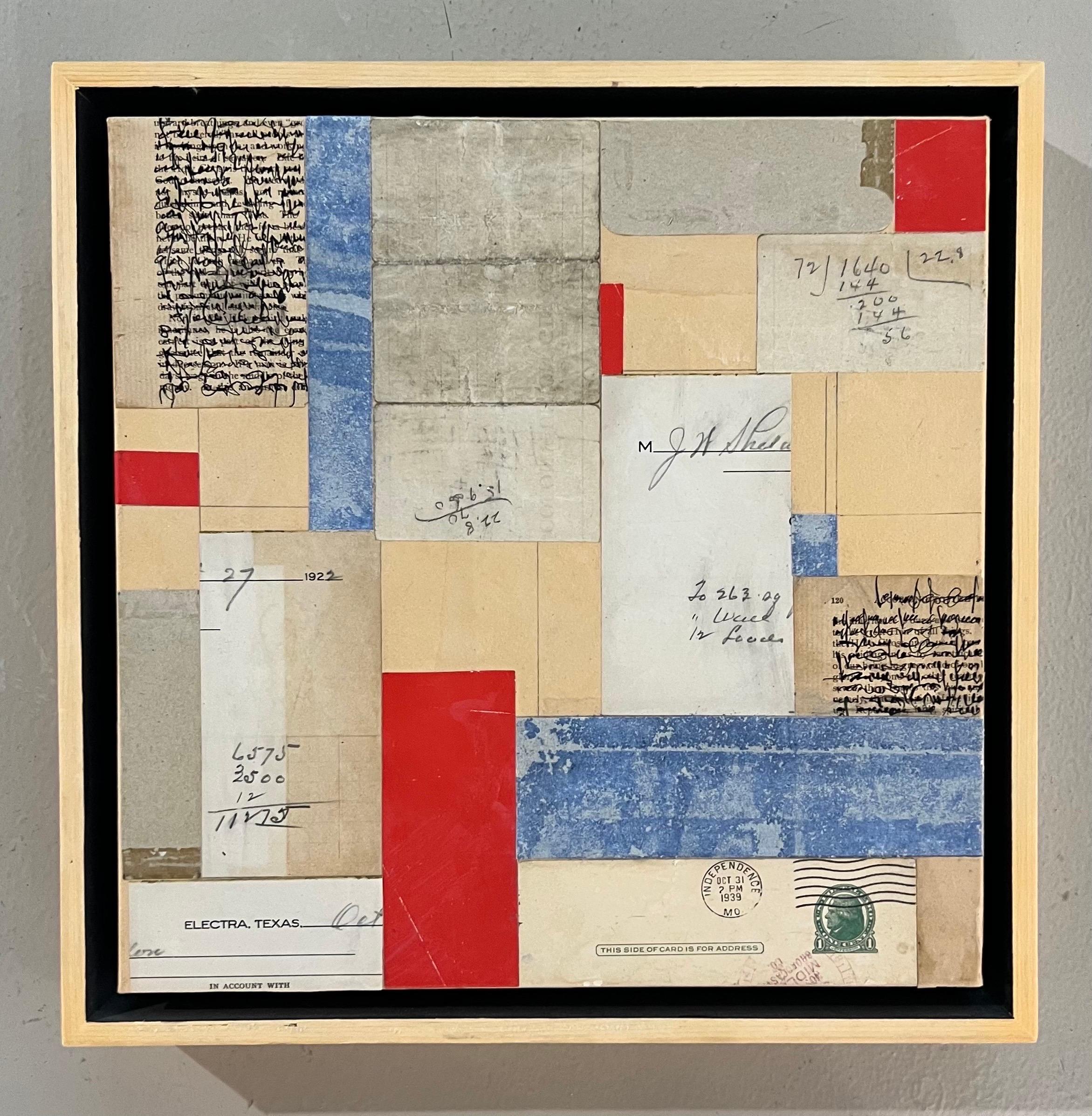 Abstract Painting di Cecil Touchon - Collage originale su tela intitolato: PDP 1195