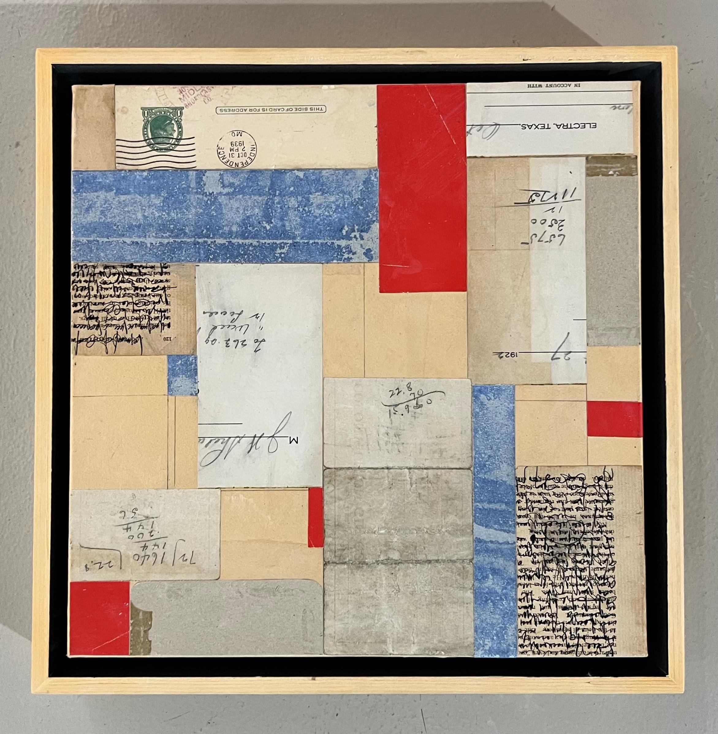 Collage originale su tela intitolato: PDP 1195 - Painting Astrattismo geometrico di Cecil Touchon
