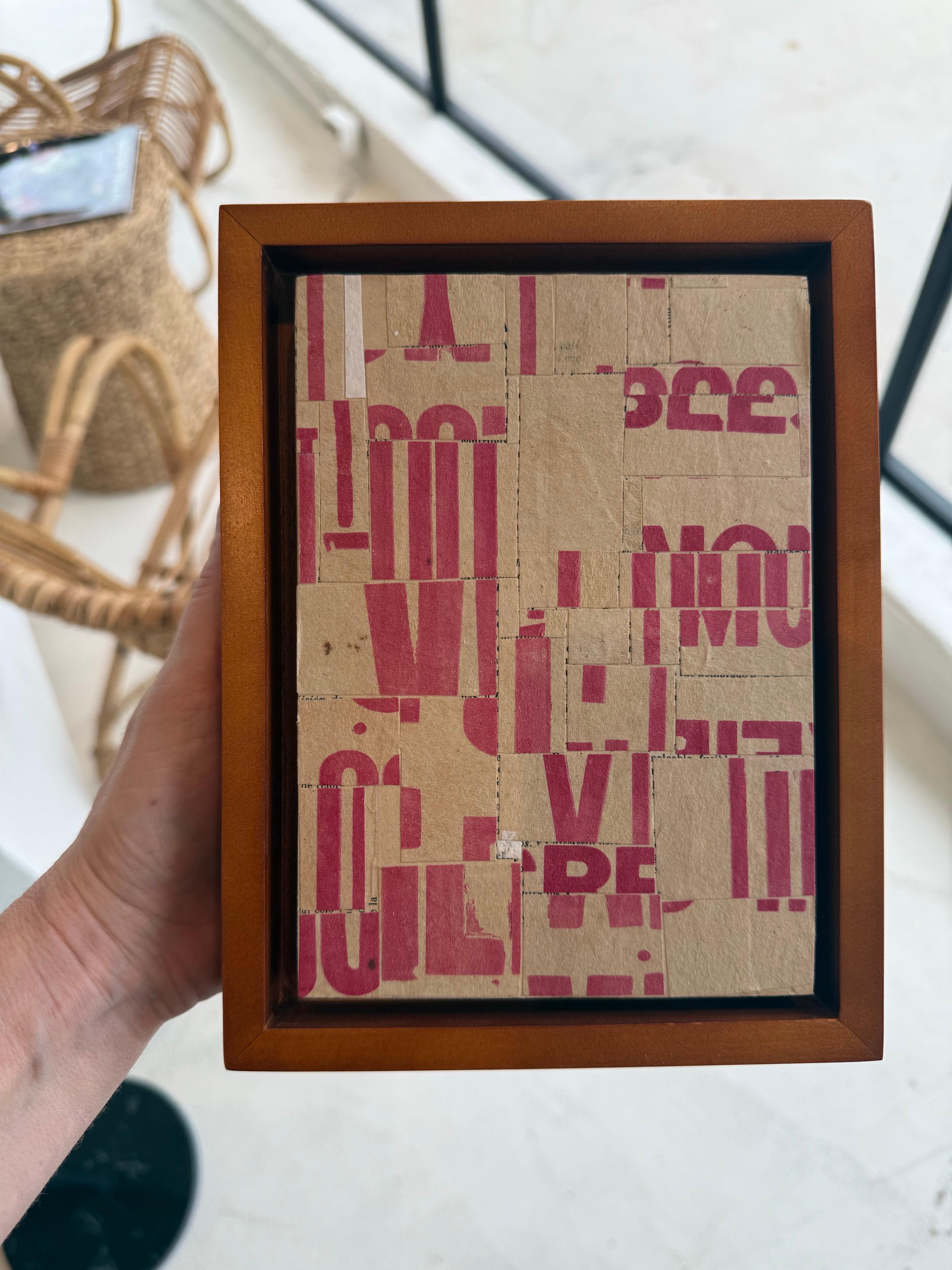 Original Collage on Canvas Titled: PDP 1291 ct23 5 x 7 For Sale 5