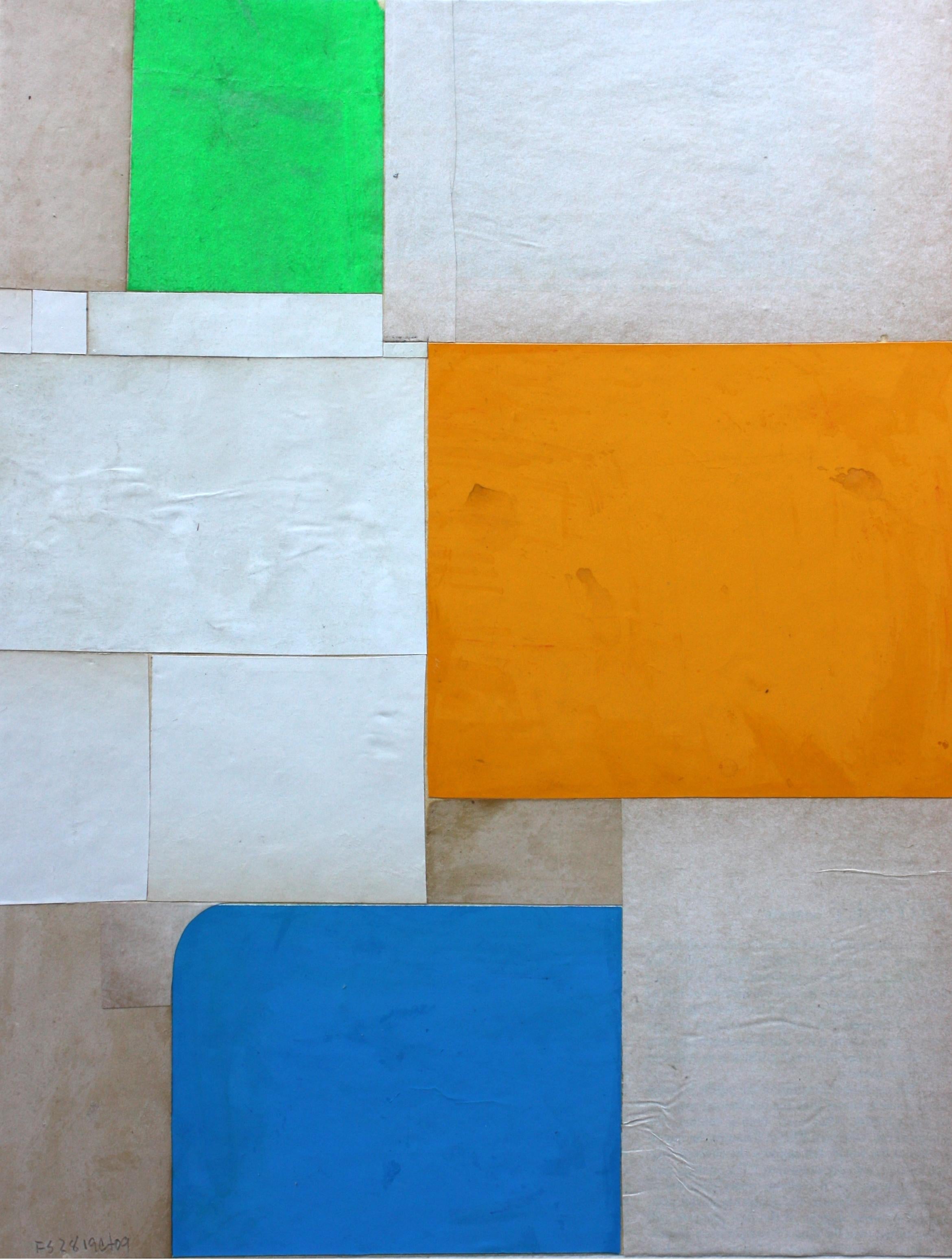 Original Collage on Paper (Framed) Titled: Fs 2819 ct09 - Painting by Cecil Touchon