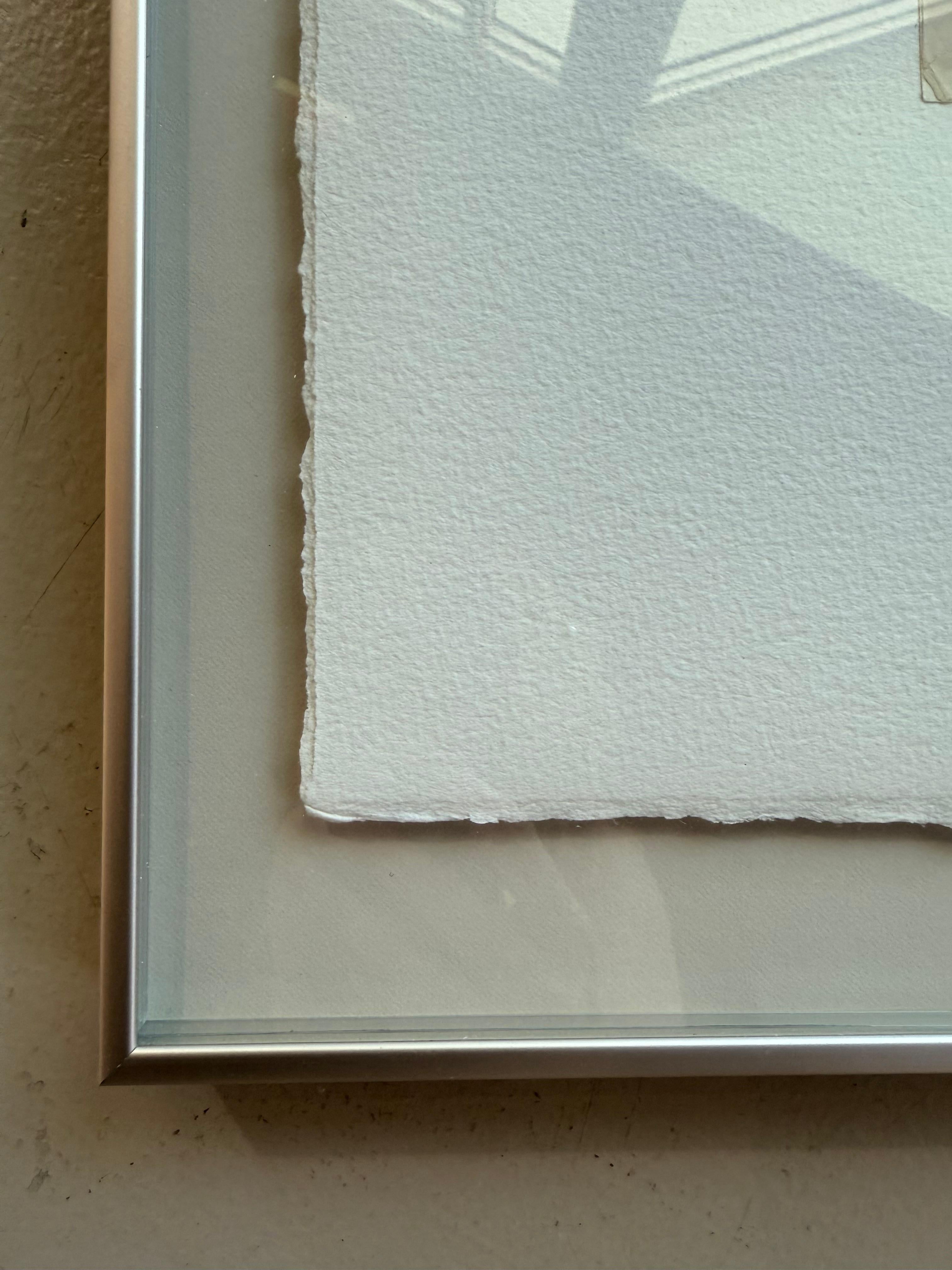Collage originale su carta (incorniciato) intitolato: Fs 3197 ct12 - Abstract Painting Grigio di Cecil Touchon