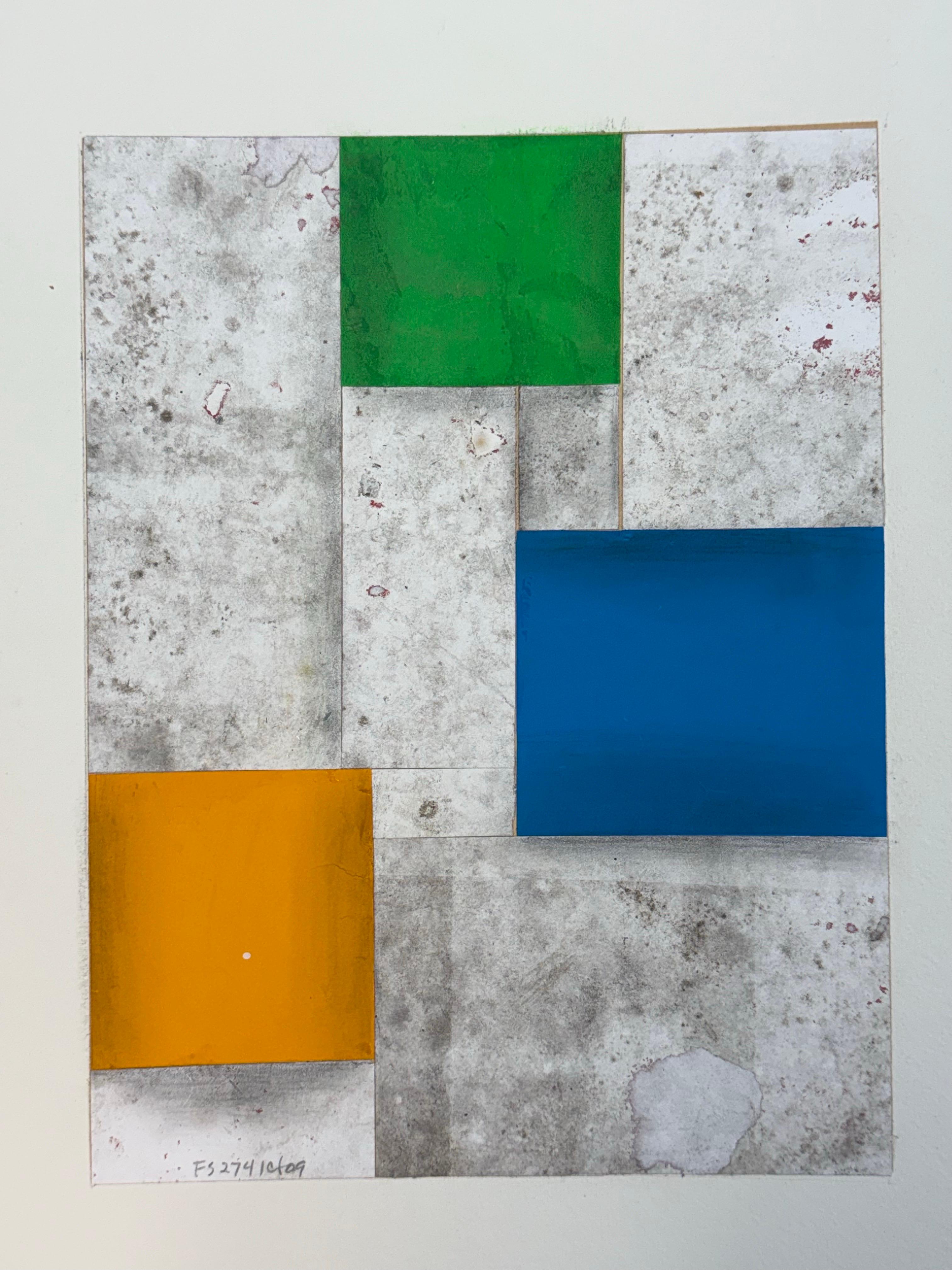 Collage originale su carta intitolato: Fs 2741 ct09 - Painting Astrattismo geometrico di Cecil Touchon