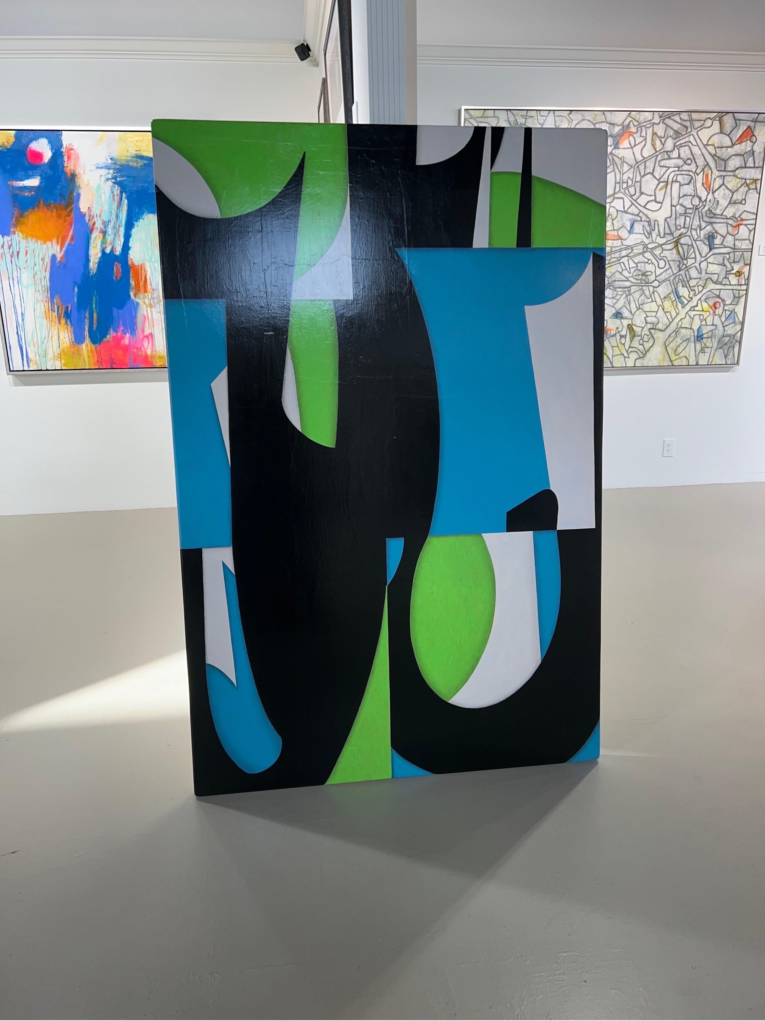 Gemälde auf Täfelung mit dem Titel: „PDP635 2017 (Abstrakt), Mixed Media Art, von Cecil Touchon