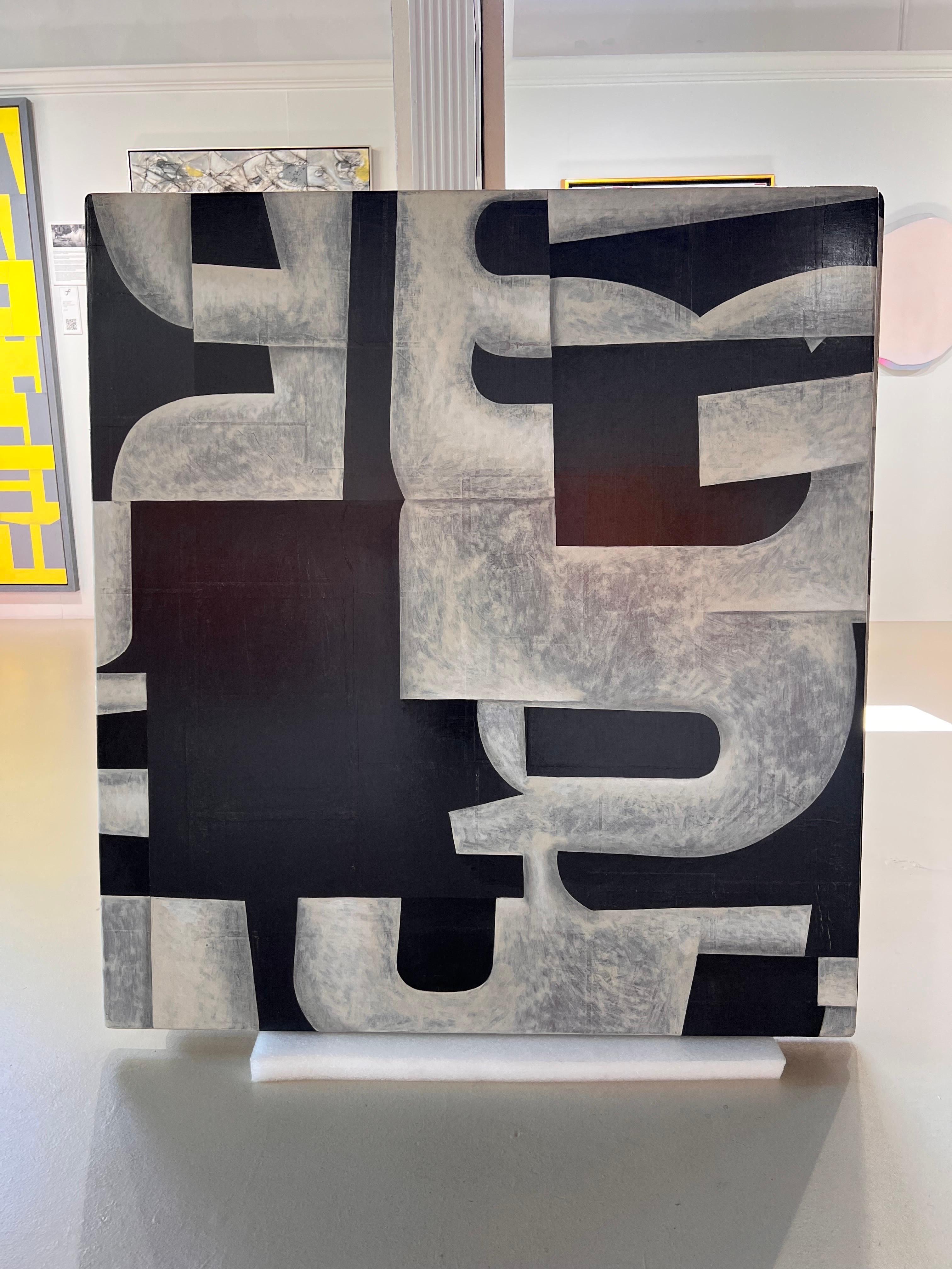 Peinture sur panneau intitulée : PDP716 ct2014 - Géométrique abstrait Painting par Cecil Touchon