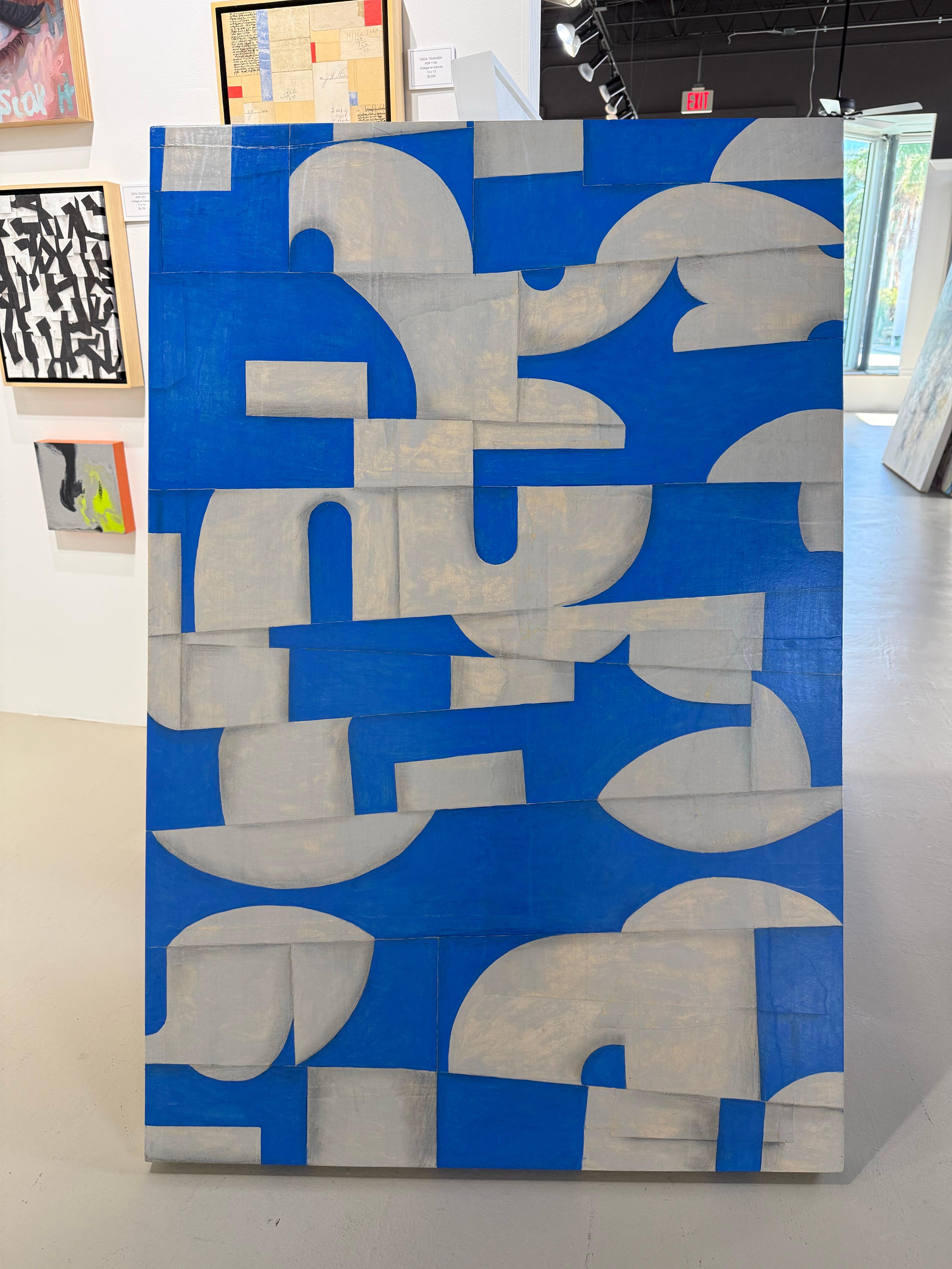 Painting on Panel Titled: PDP829 ct2016 - Gray Abstract Painting by Cecil Touchon