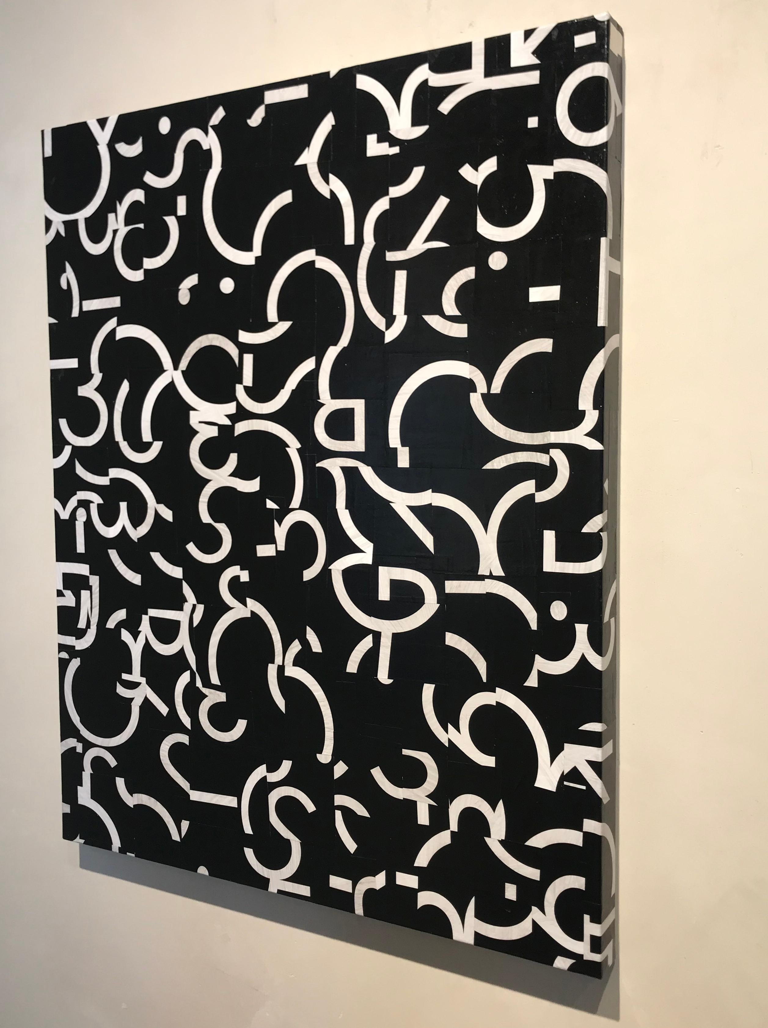 black and white collage canvas